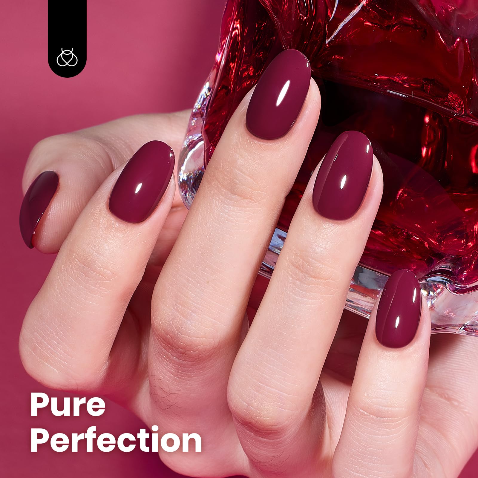 Hema - Free Modern Berry Nails - 15ML Fall Salon-Quality Burgundy Red Gel Nail Polish