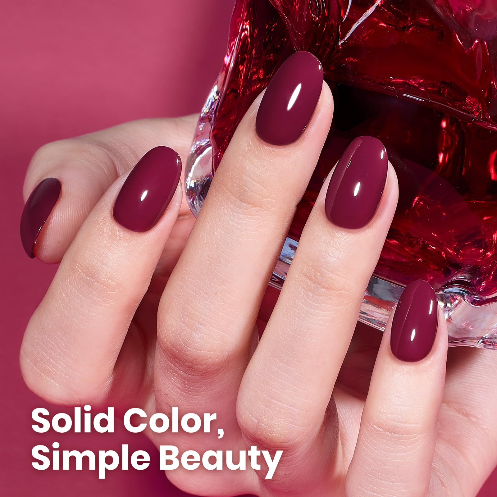 Beetles Gel Polish Hema-Free Winter Nails Burgundy Red- 8ML