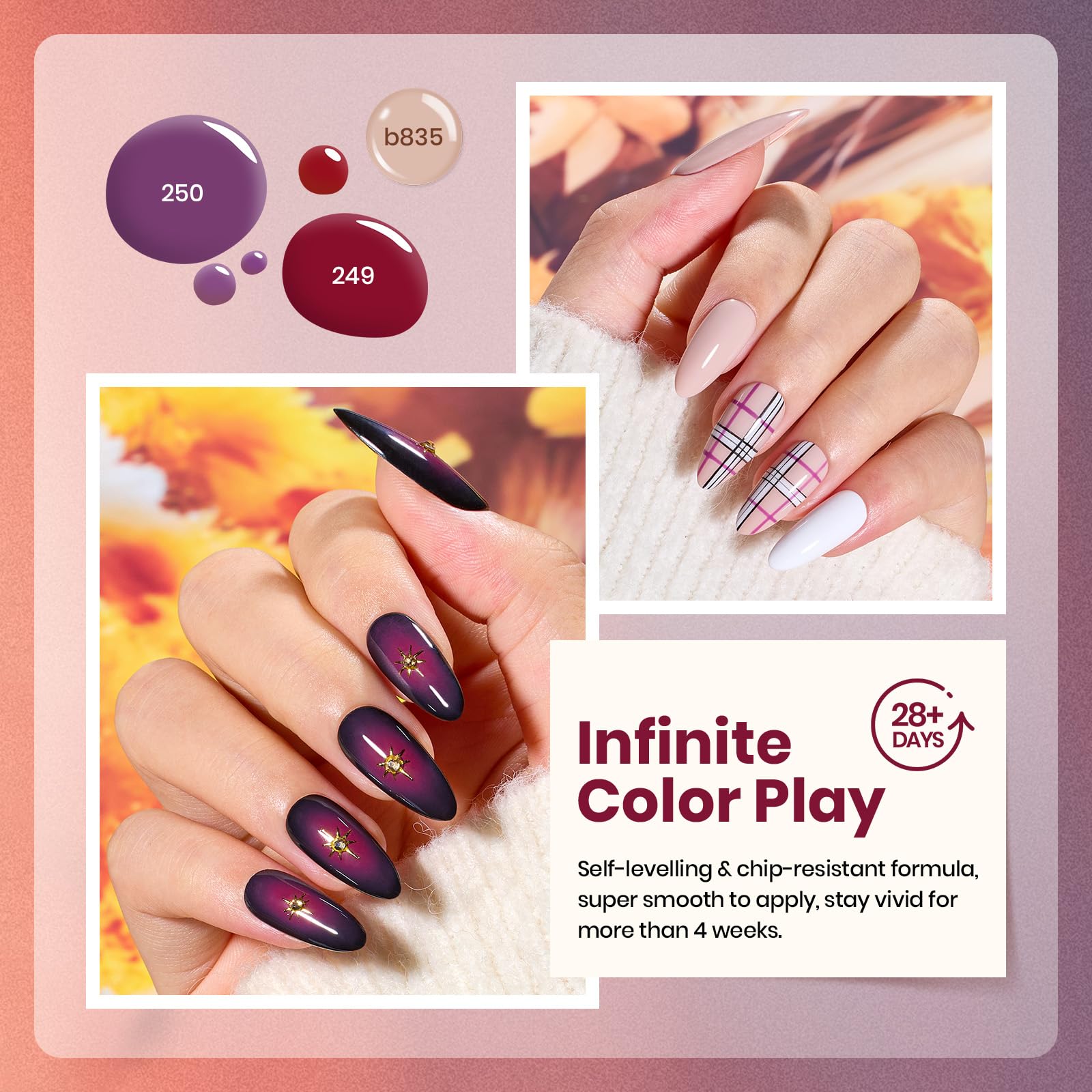 Beetles Gel Polish Terra Dusk Winter Nails  - 6PCS Fall Winter Glitter Gel Nail Polish Kit