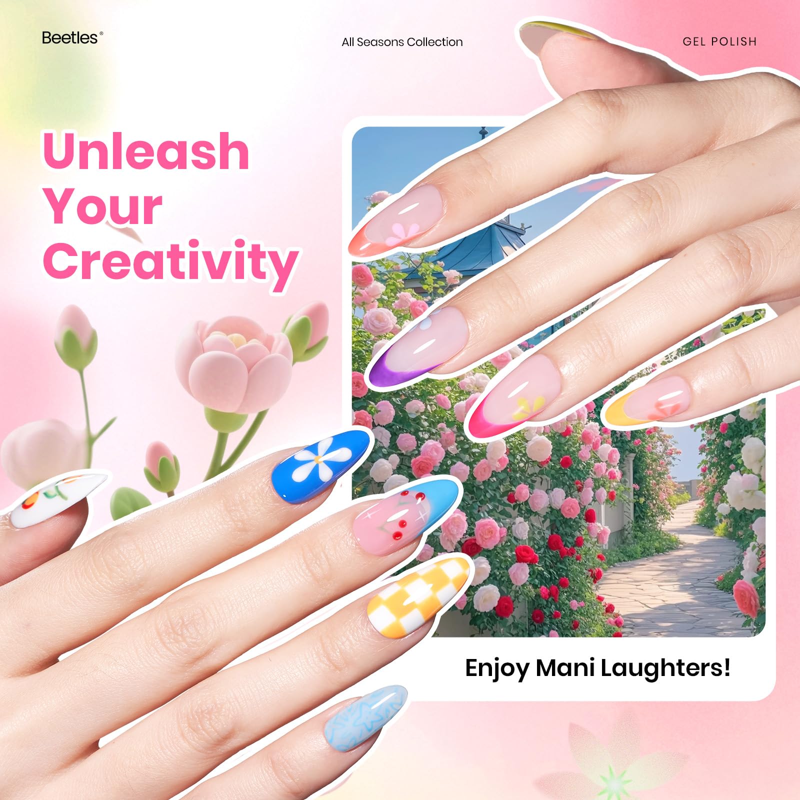 Beetles Gel Nail Polish Set - 36 Colors Dewdrop Flora Gel Nail Kit Jelly Pink Milky White Yellow Purple Green Natural Classic Color Set