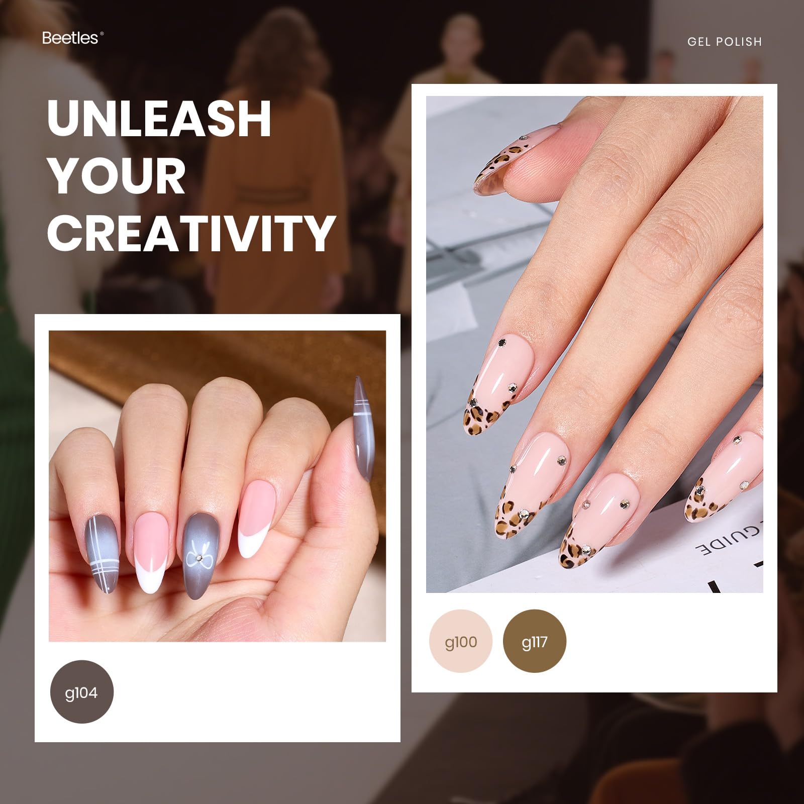 Catwalk Tonal Hues Nails  - 25 Colors Nude Brown Yellow Purple Green Glitter Gel Polish Set