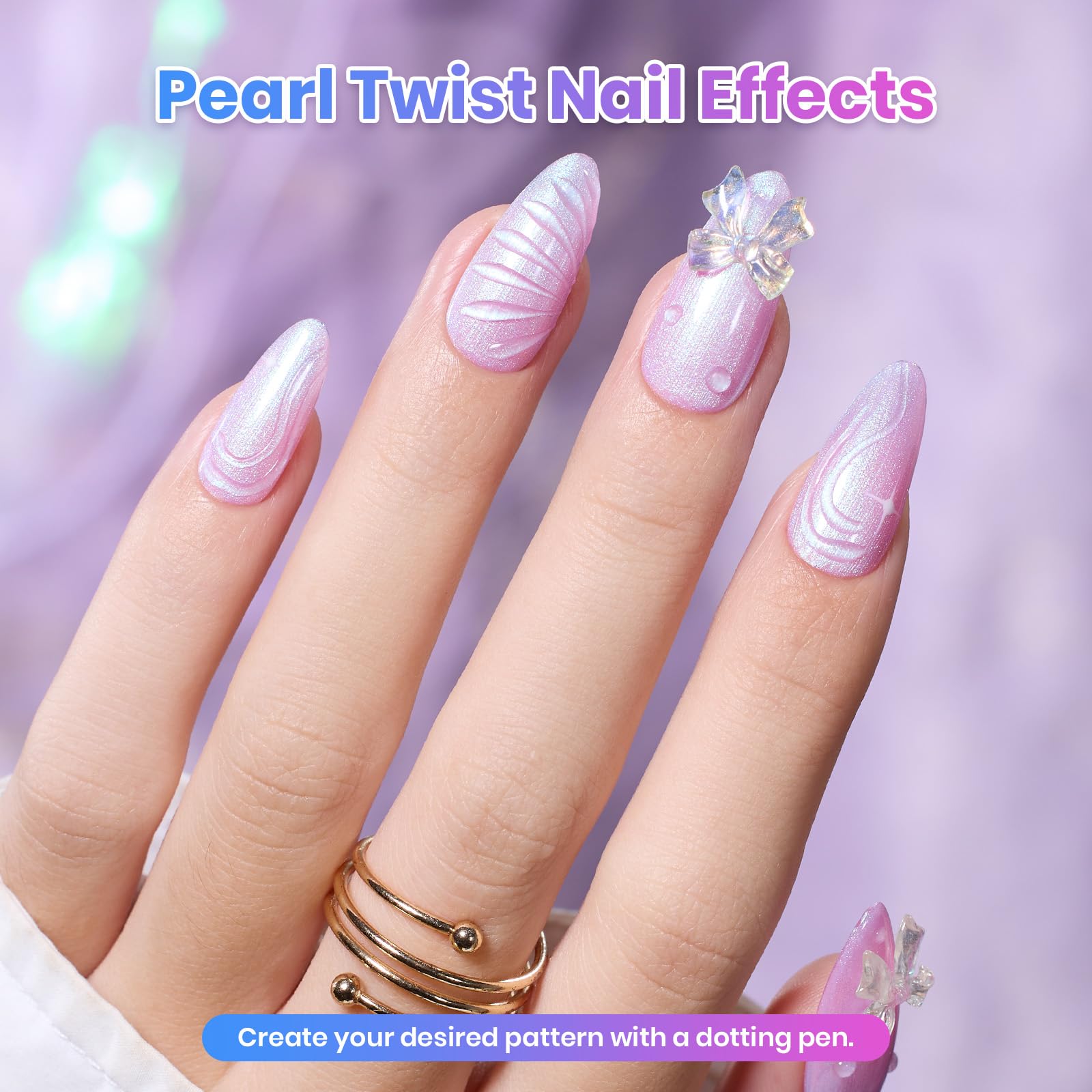 Beetles Shell Thread Gel Nail Polish Set - Stay Shining Pearly Swirl Shade Set