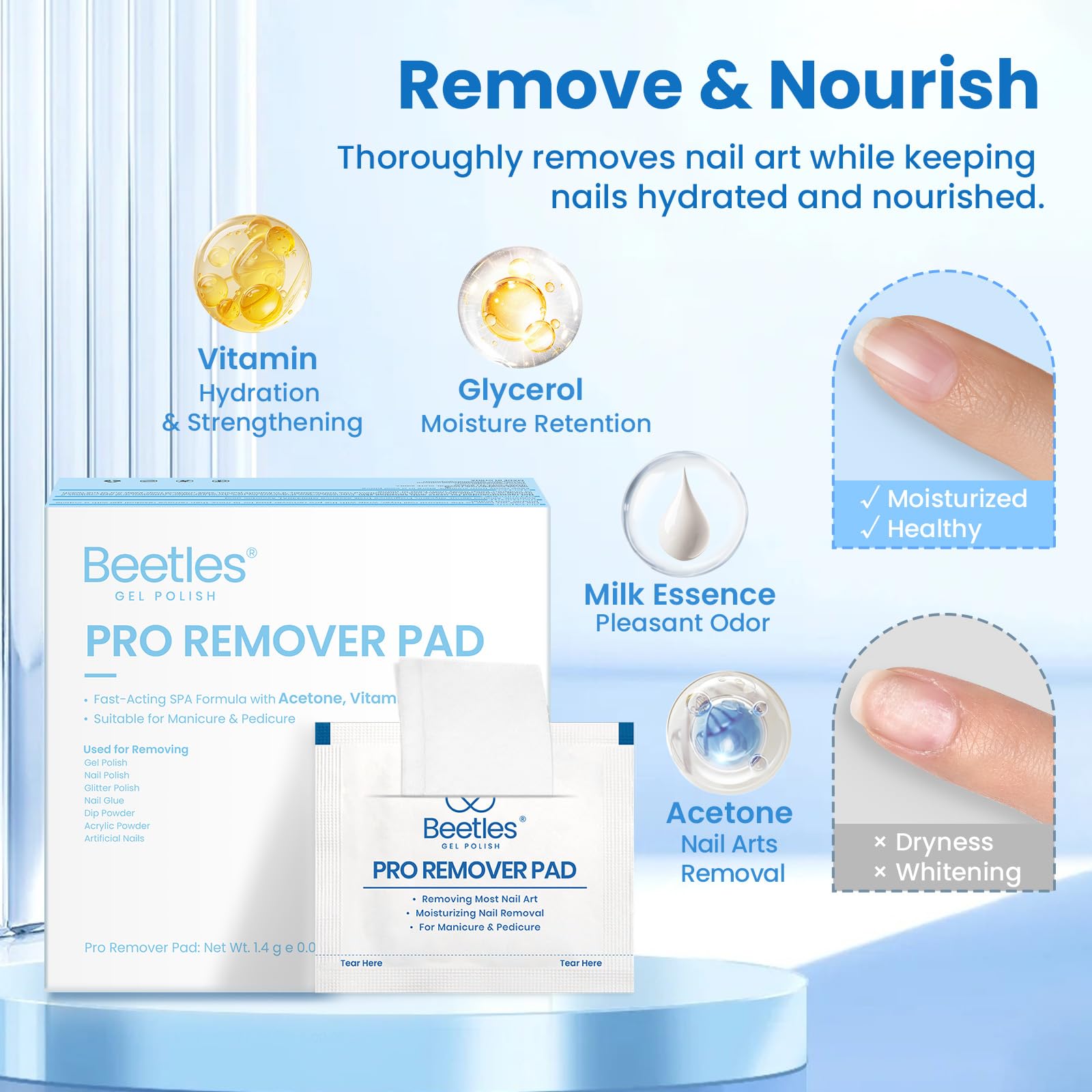 Beetles Gel Nail Polish Remover Kit Pro Remover Pad All-In-One Kit Beginner-Friendly