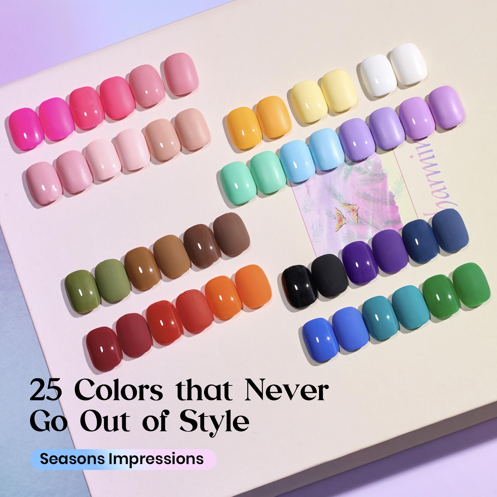 Seasons Impressions Color Bottle Gel - 25 Colors One Color One Print Gel Nail Polish Set