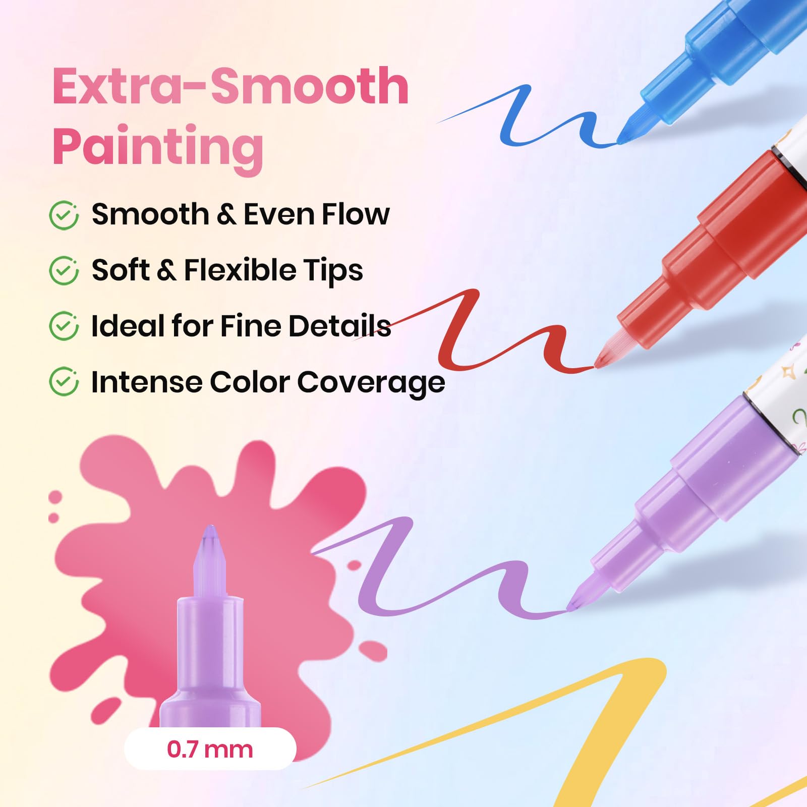 Beetles 12 Colors 0.7mm Nail Art Pens Fast Color Filling Nail Polish Pens Quick Air Drying