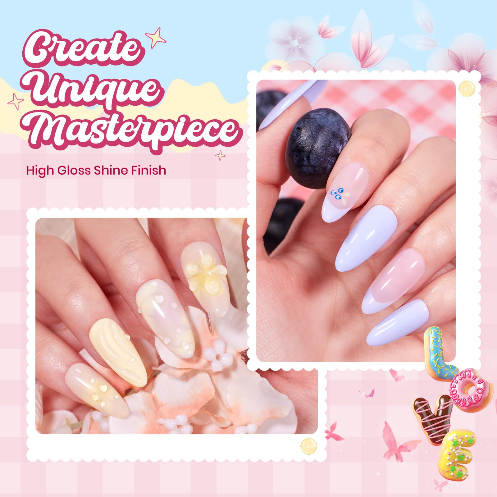 Beetles Pastel Gel Polish Set - Taste of Spring Colleciton, 6 Easter Colors Spring Nails