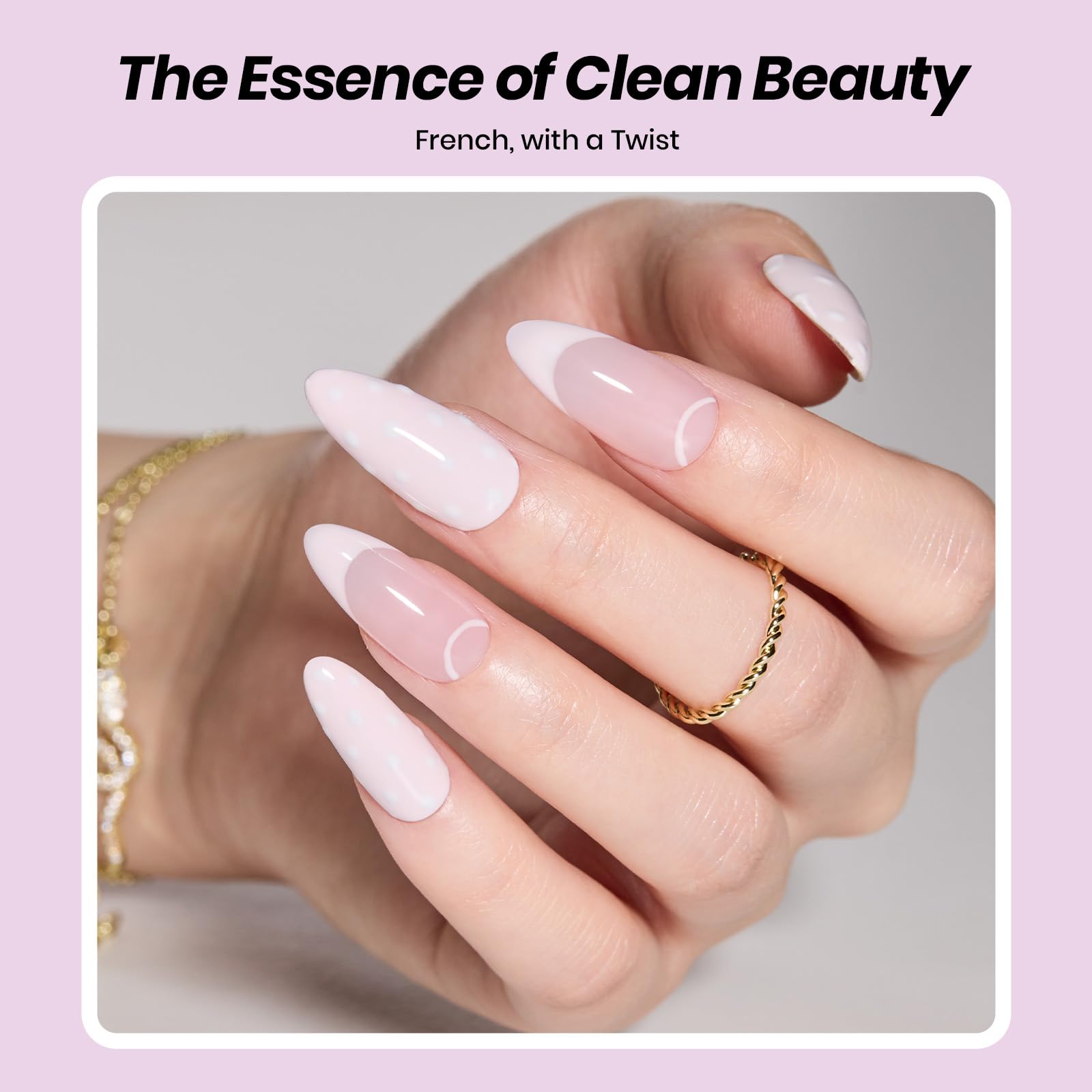 Beetles French Tip Gel Polish - Peach Mousse 15ML with French Tip Stamp Hema Free