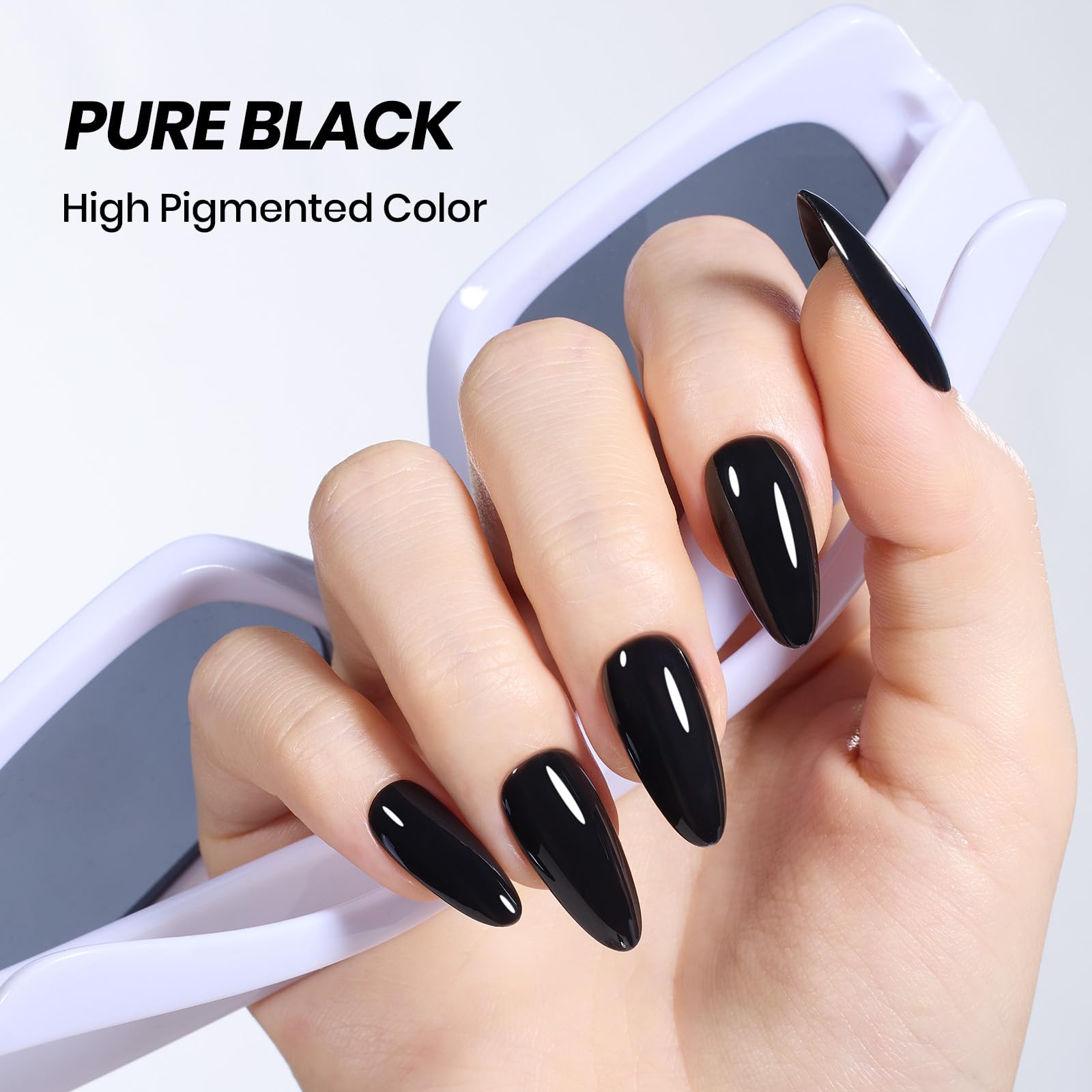 Beetles Black White Gel Polish Set - 2 Pcs 15ml Black And White Colors Polish French Nails