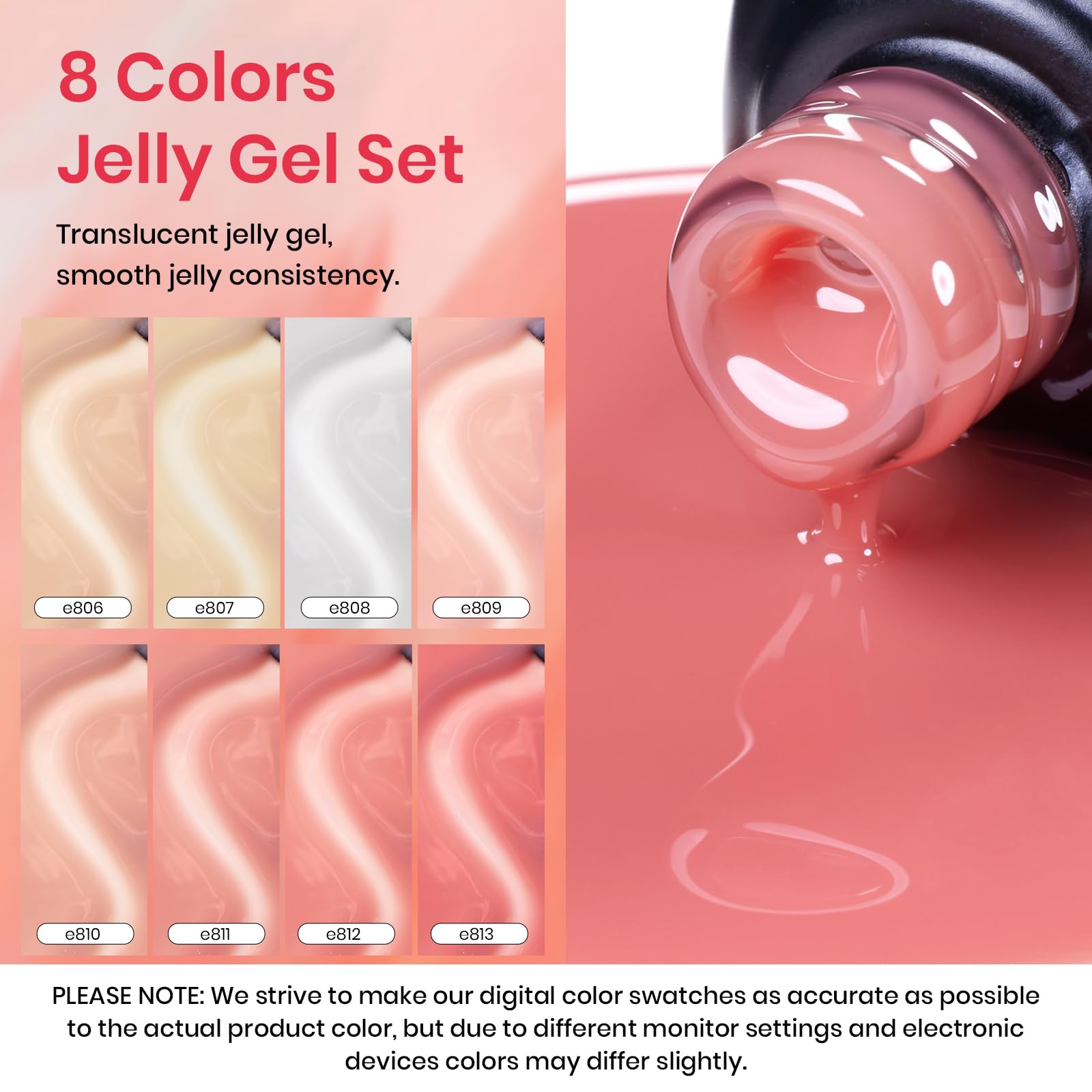 Classic Jelly Nude | 8 Colors Gel Polish Set