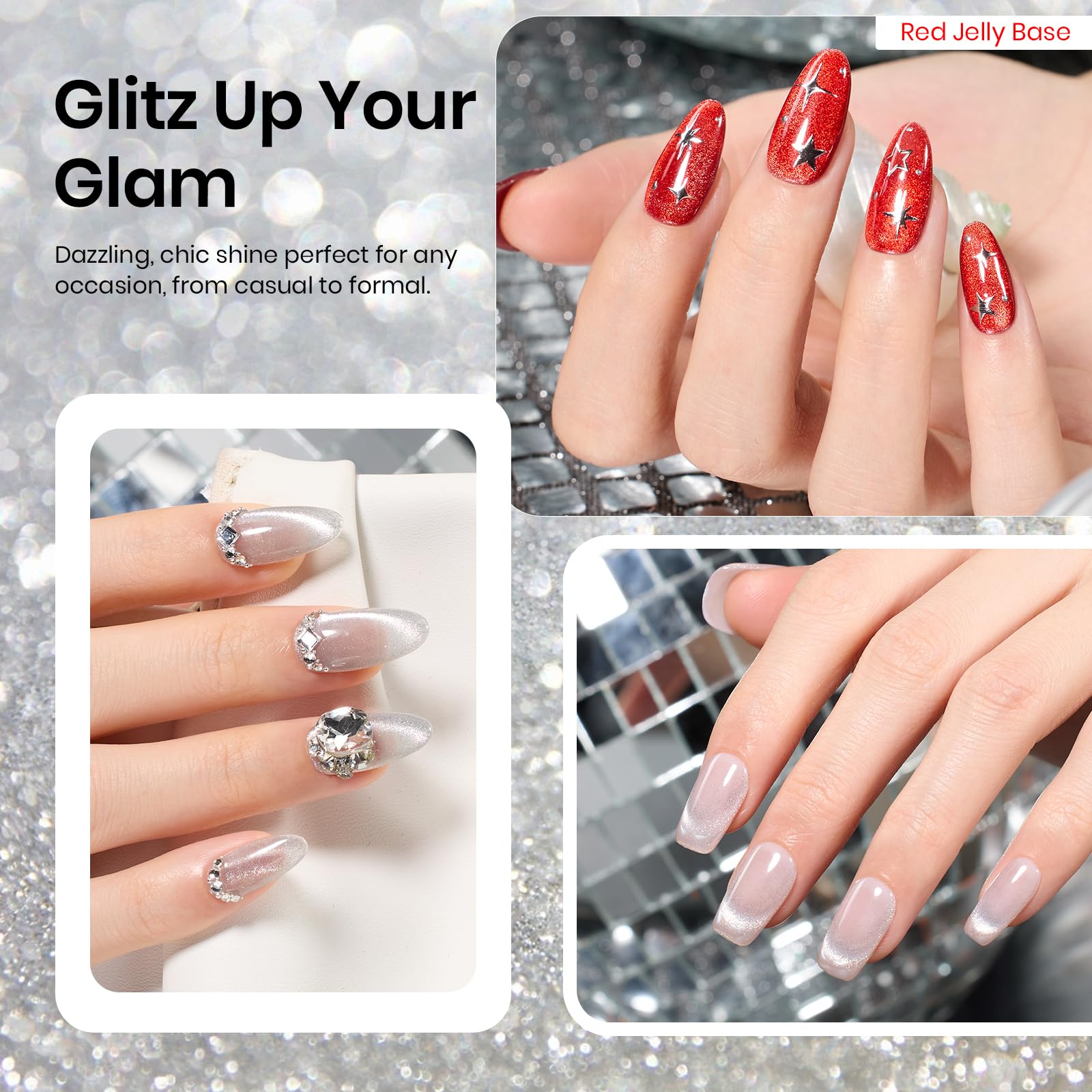 Sliver Dreamscape|15ml Gel Polish Silver Nail Colors Glitter Gel Star Nails