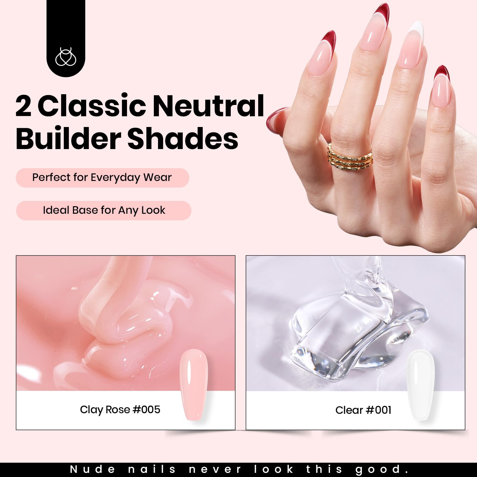 Beetles 9 IN 1 HEMA Free 2 Colors Hard Gel For Nail Extension & Nail with Flat Nail Brush High Hardness Nails