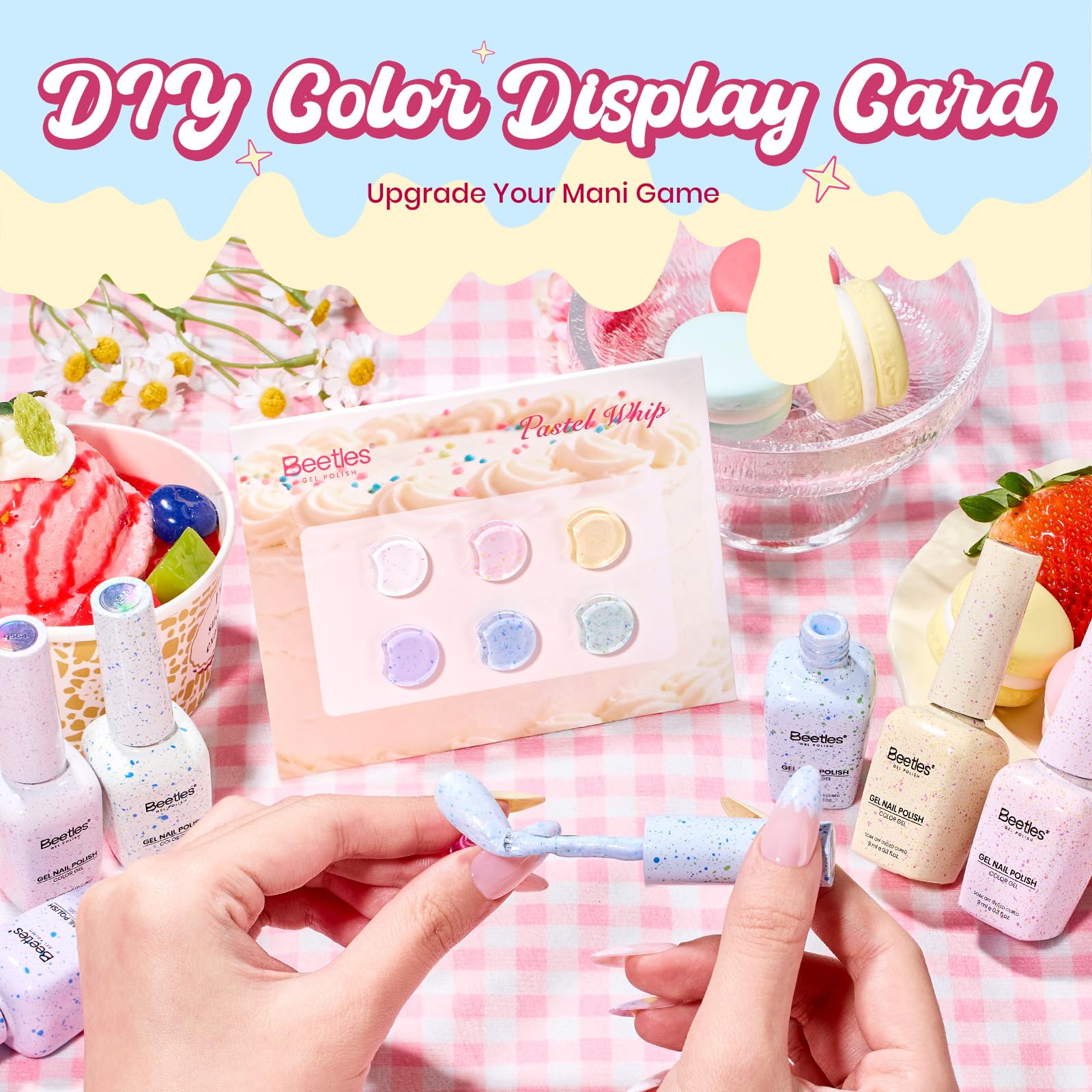 Beetles Easter Gel Nail Polish Set, Spring Nails Pastel Whip 6 Colors Macaron Shimmer Glitter Gel Polish