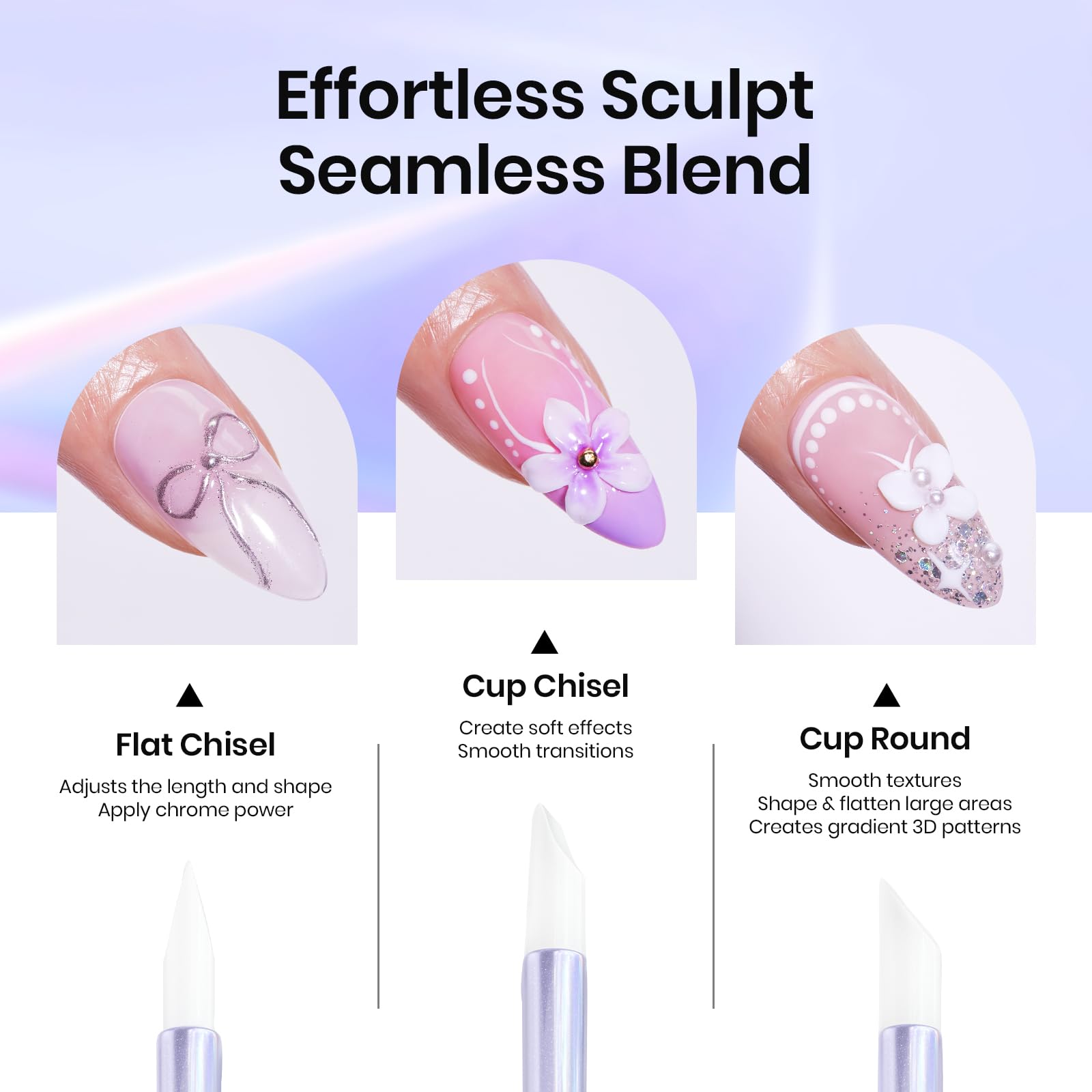 5Pcs Silicone Dual-Head Nail Art Tools Brushes Set – Beetles Gel