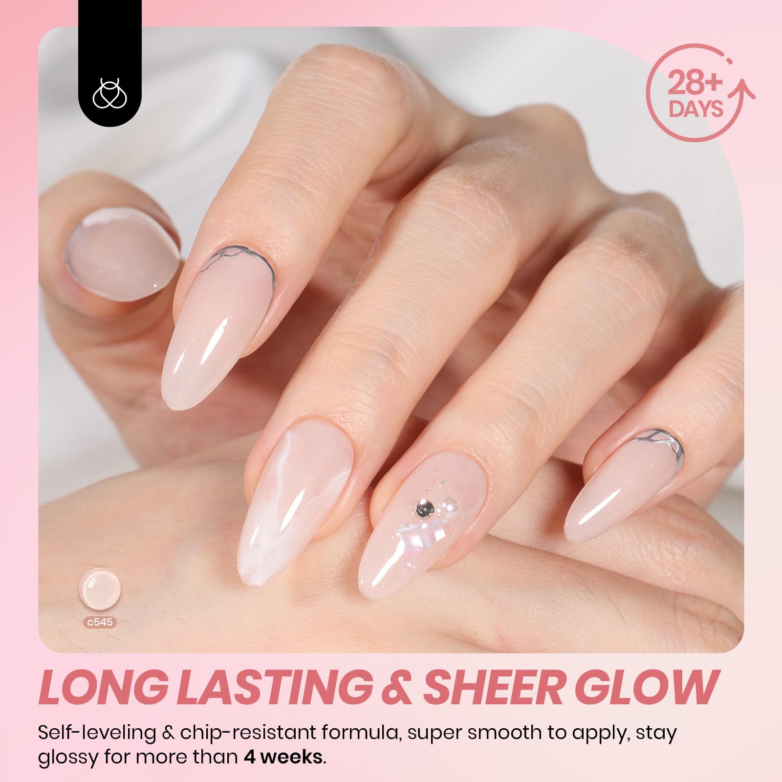 Beetles Jelly Gel Polish 6 Colors Neutral Sheer Nude Pink