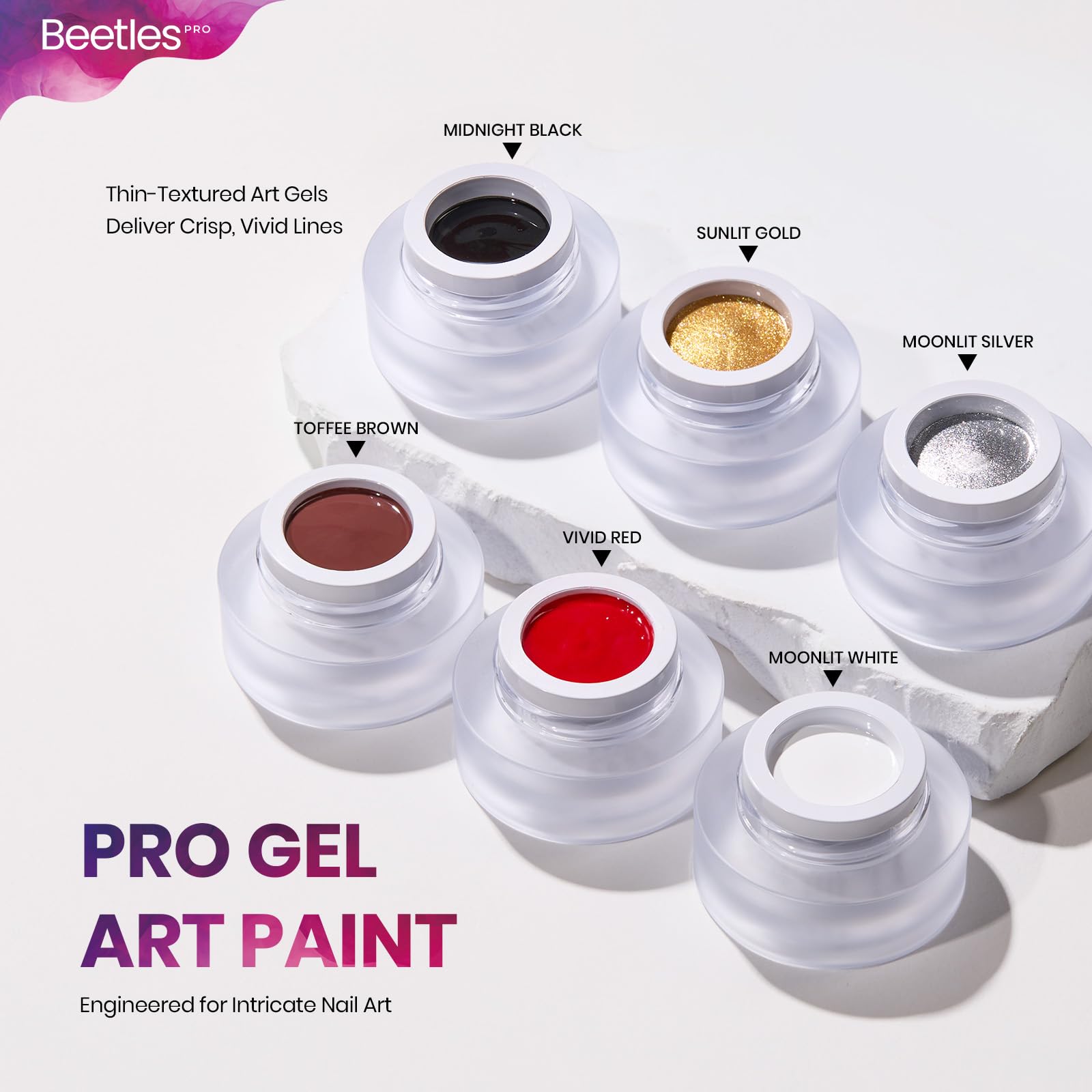 Beetles PRO Gel Polish Kit – Urban Solitude Collection 18 Colors 15ml Salon Polish Set with Base Coat