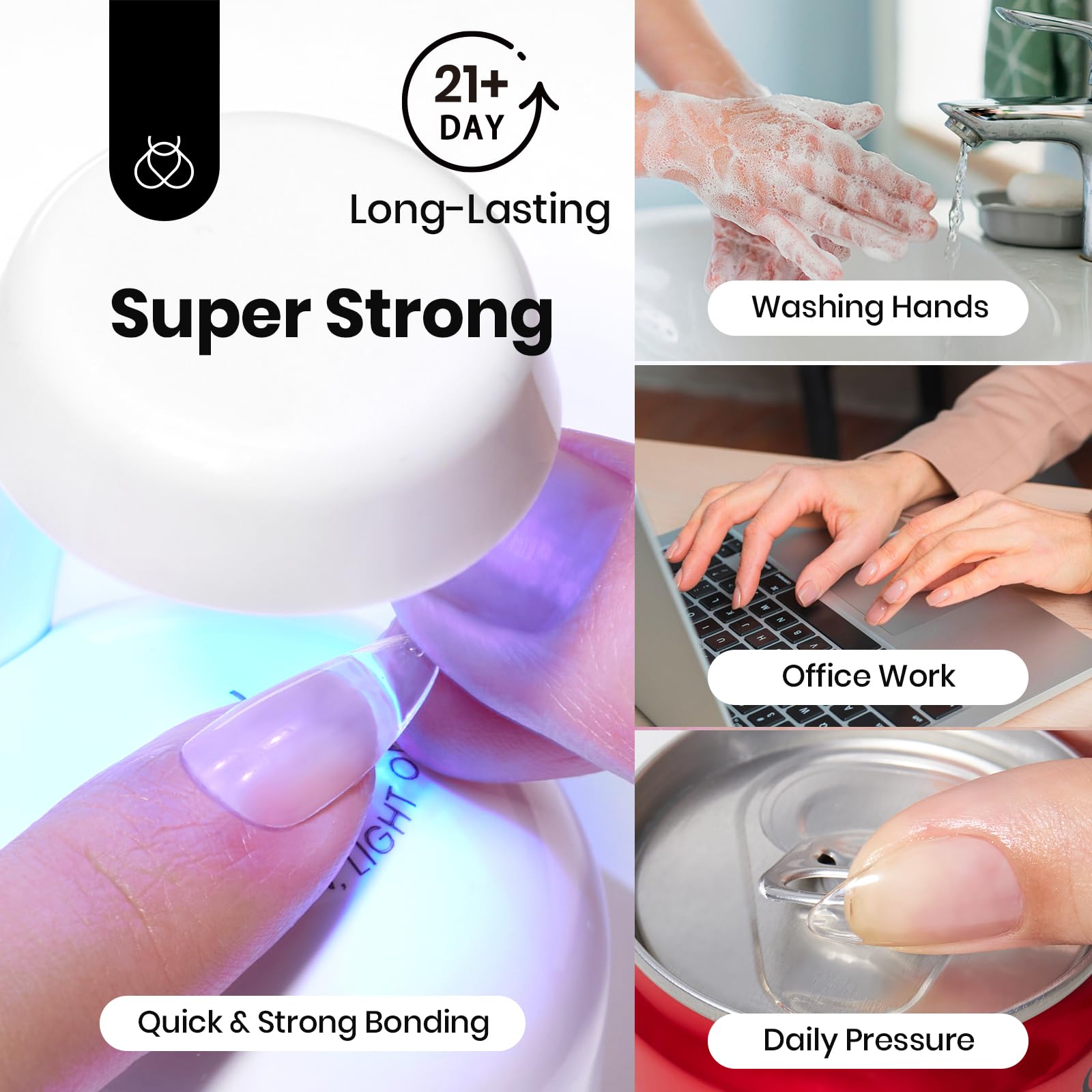 Beetles Hema-Free Nail Glue Gel - 10ml Super Strong Brush U V Nail Glue