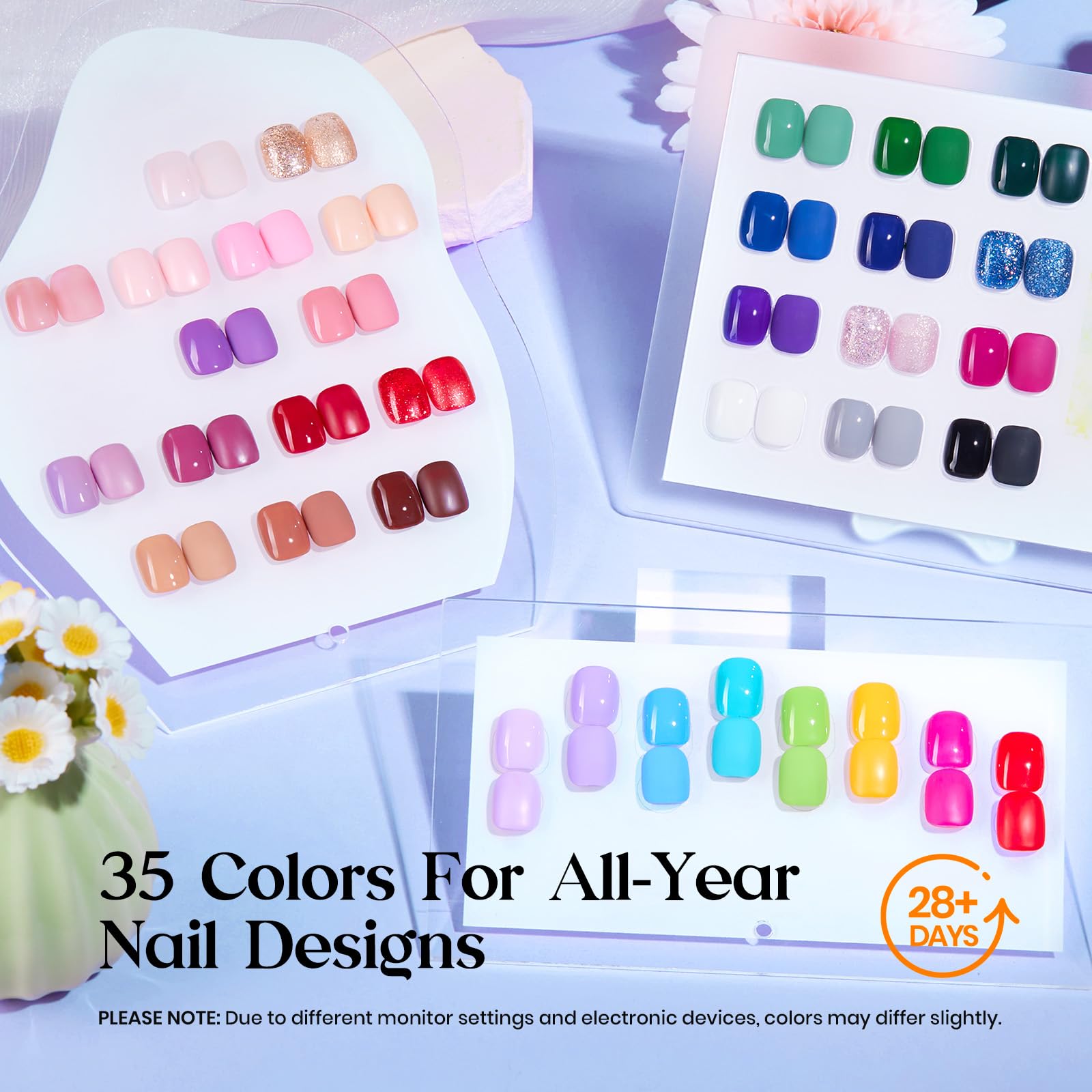 Beetles Gel Nail Starter Kit Seasonal Whispers 35  Colors 68 Pcs With UV Light All-in-One Mani Set