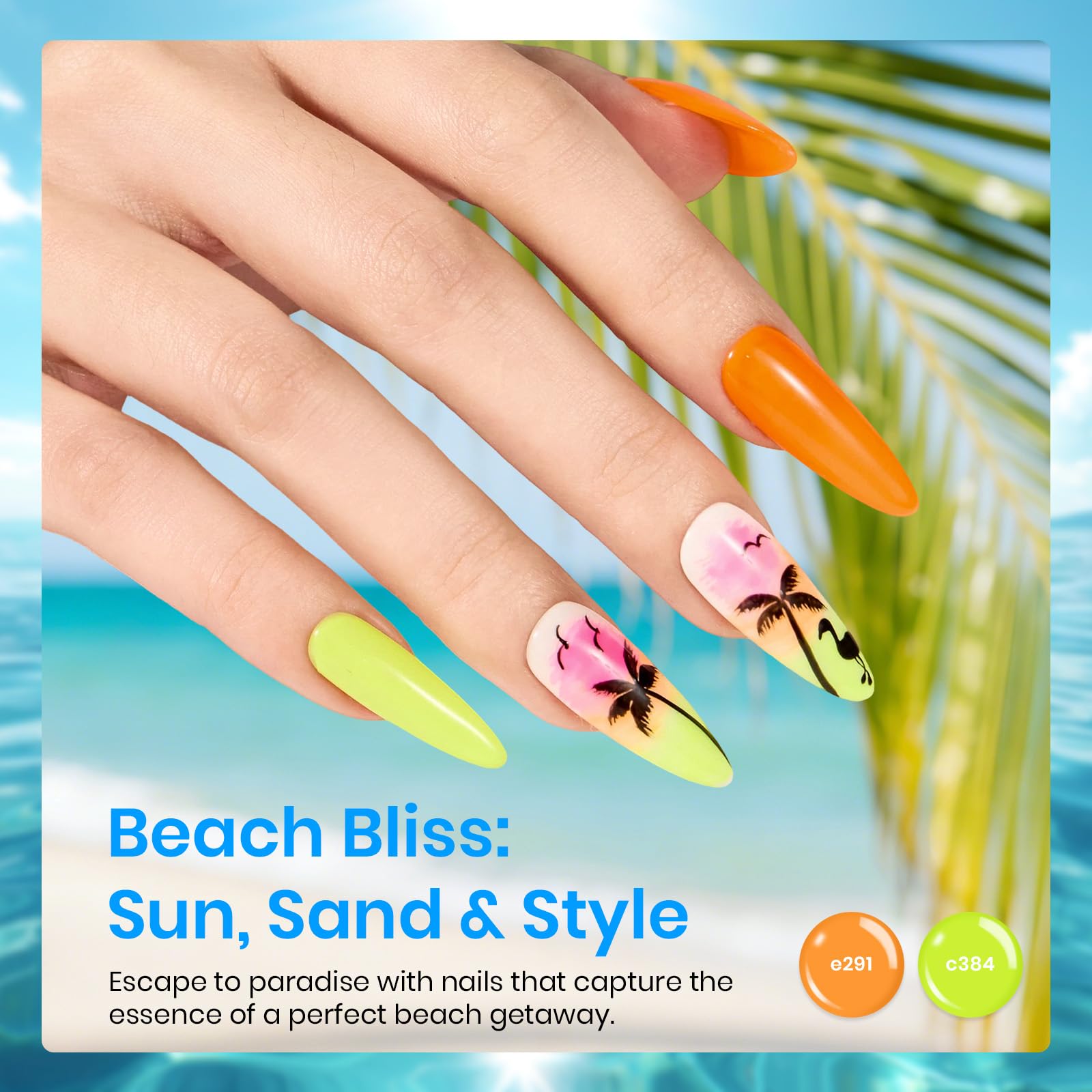 Beetles High Gloss Shine 36 Colors Summer Nails Island Holiday Gel Nail Polish Kit