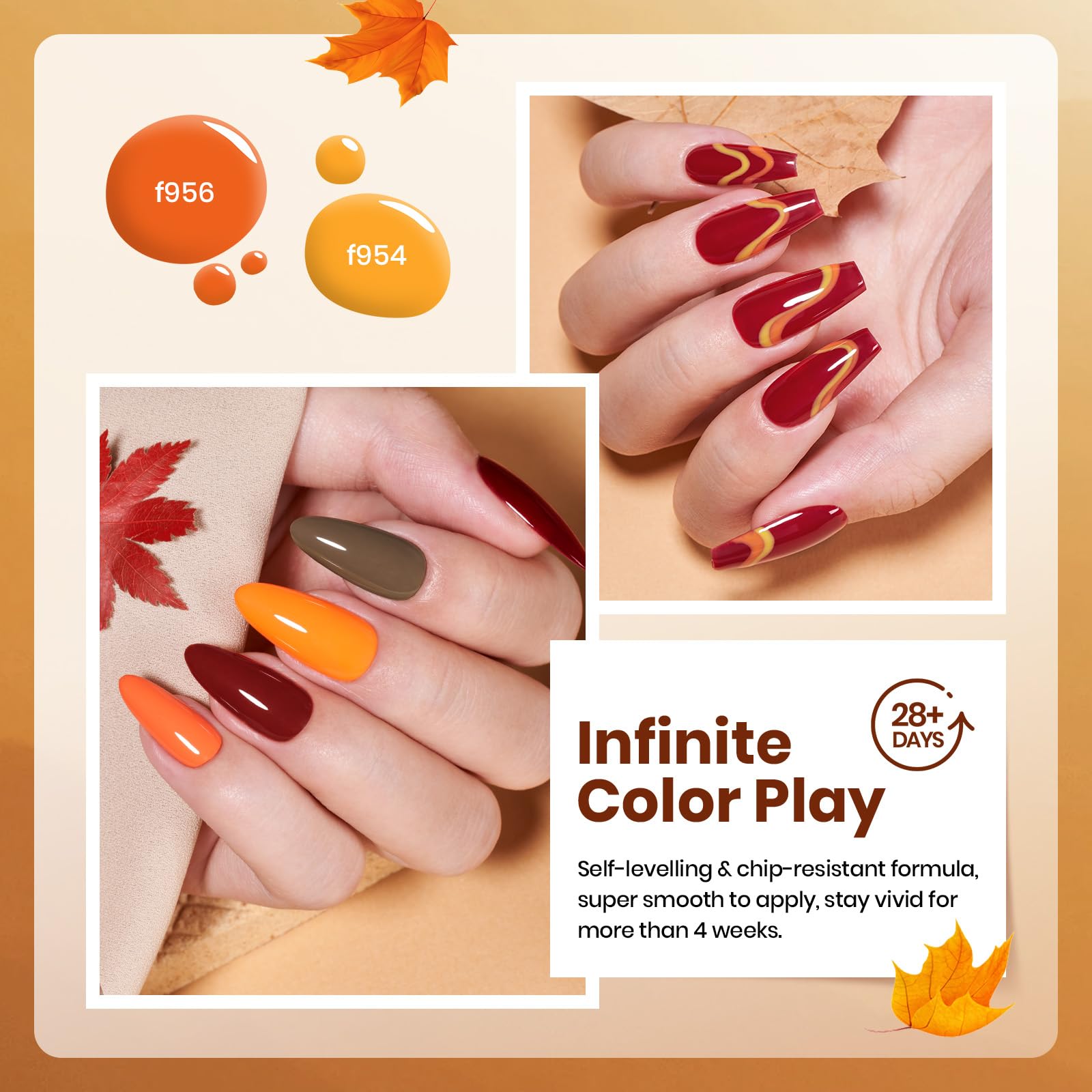 Autumn Leaves- 6 Colors Gel Polish Kit for Nails