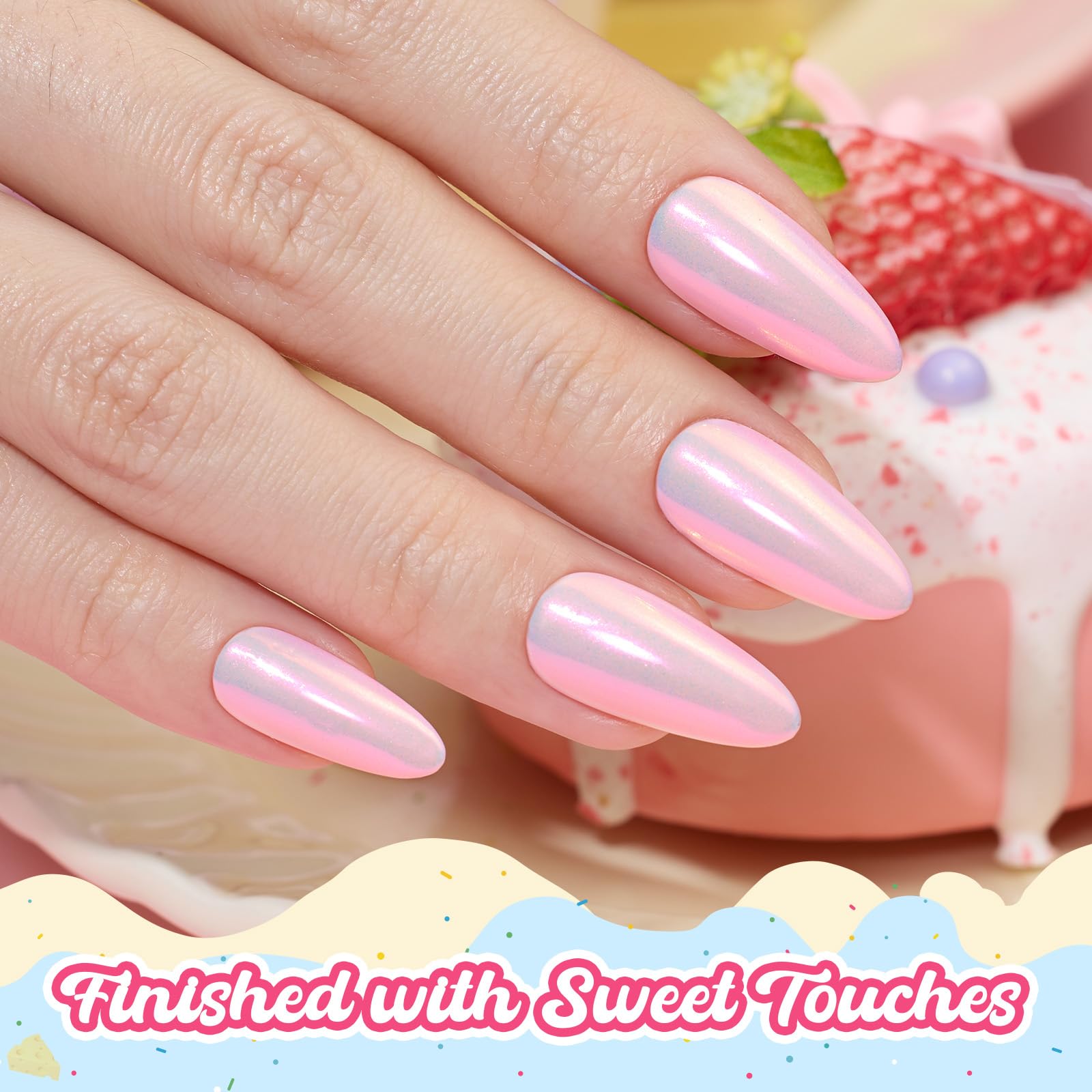 Beetles Pink Gel Polish - Spring Nails Strawberry Milk, Light Pink Gel Nail Polish for Pastel Nails