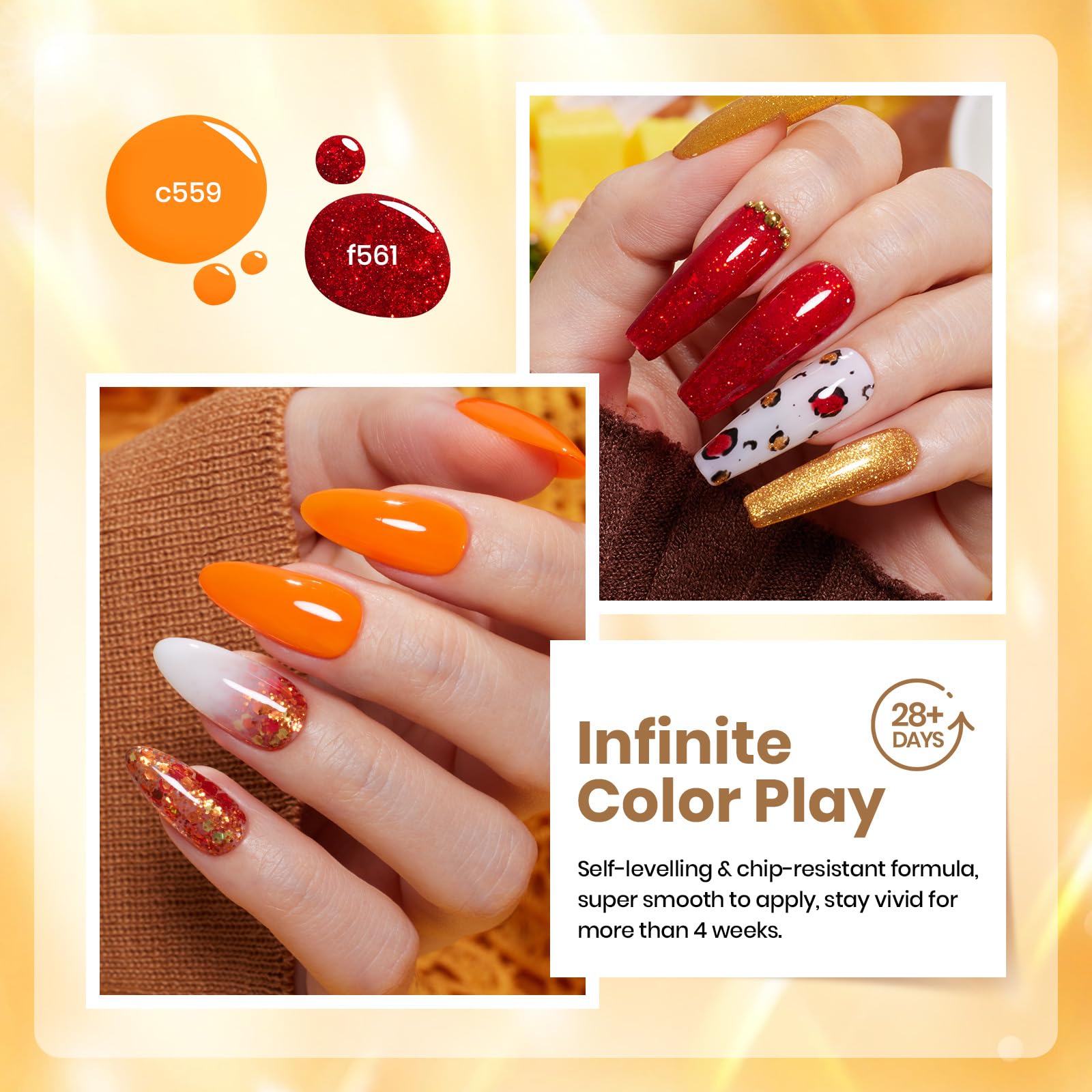 Daring Glow - 6 Colors Gold Cat Eye Fall Gel Polish Set