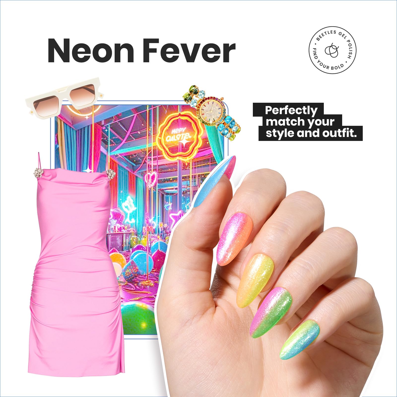 Neon Fever | 6 Colors Air Dry Nail Polish Summer Nails Set