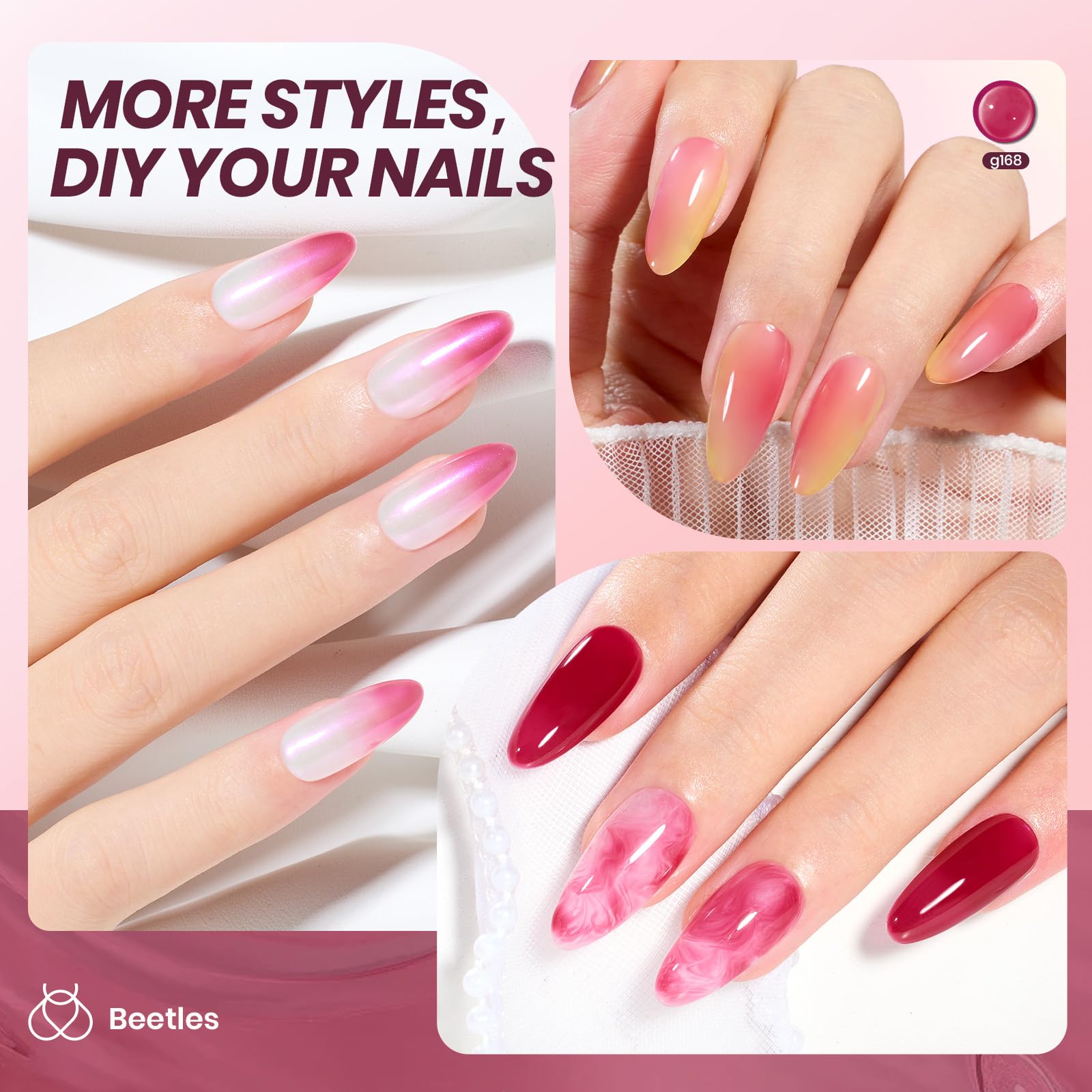 15ML Blushed Wine Jelly Sheer Red Gel Nail Polish