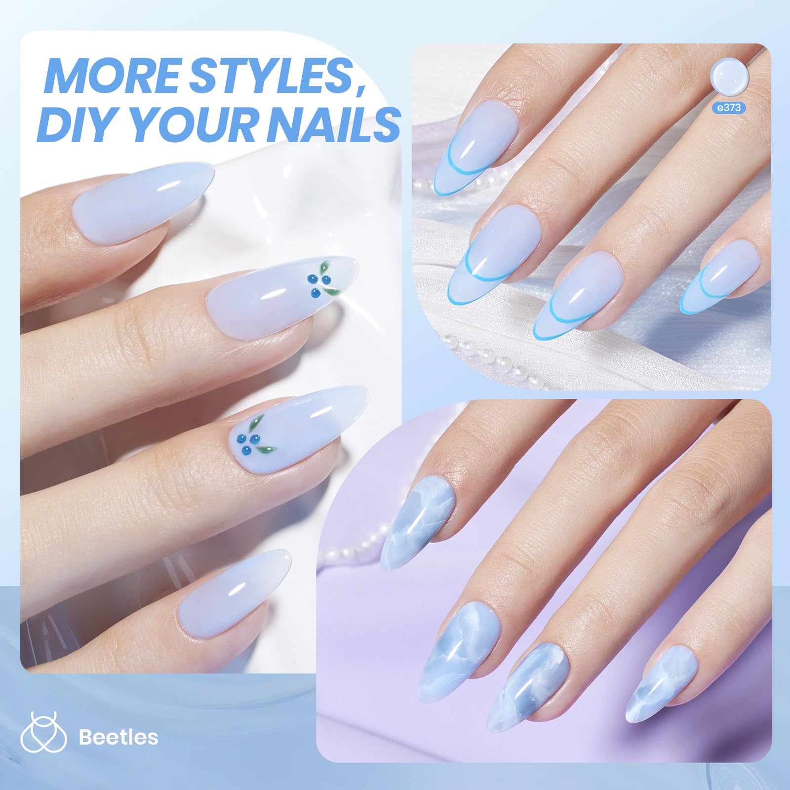 7.5ML Blueberry Milk Jelly Sheer Blue Gel Nail Polish