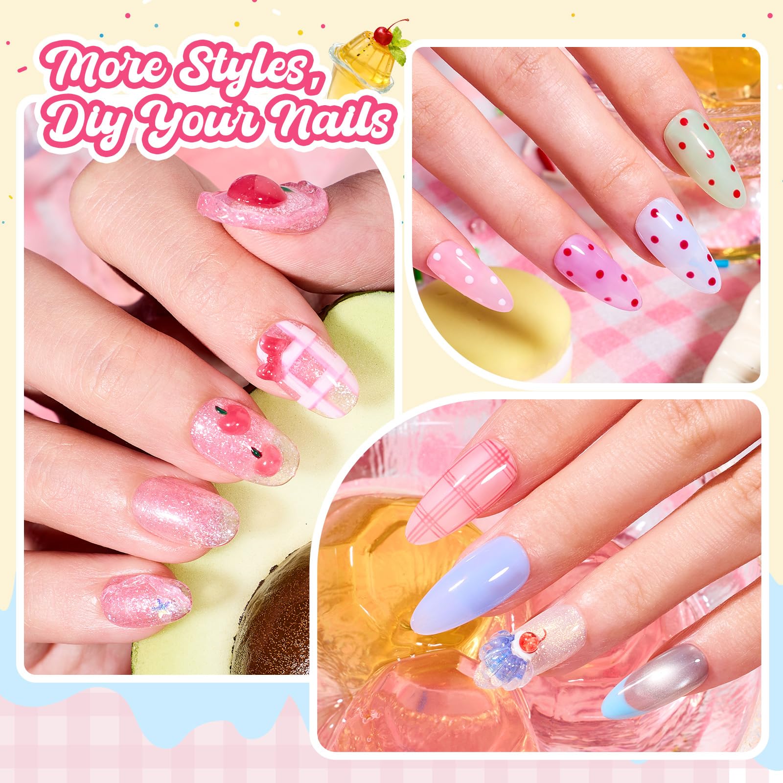 Beetles Spring Pudding Jelly Gel Nail Polish Set - 28PCS 20 Colors Jelly Pink Purple Red Blue Green Glitter Silver Cat Eye