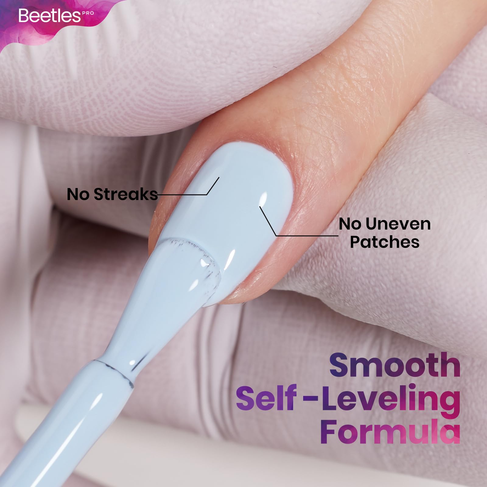 Beetles Pro Blue Gel Polish -Slow Down, Sky Baby Blue Color 20ML Gel Polish