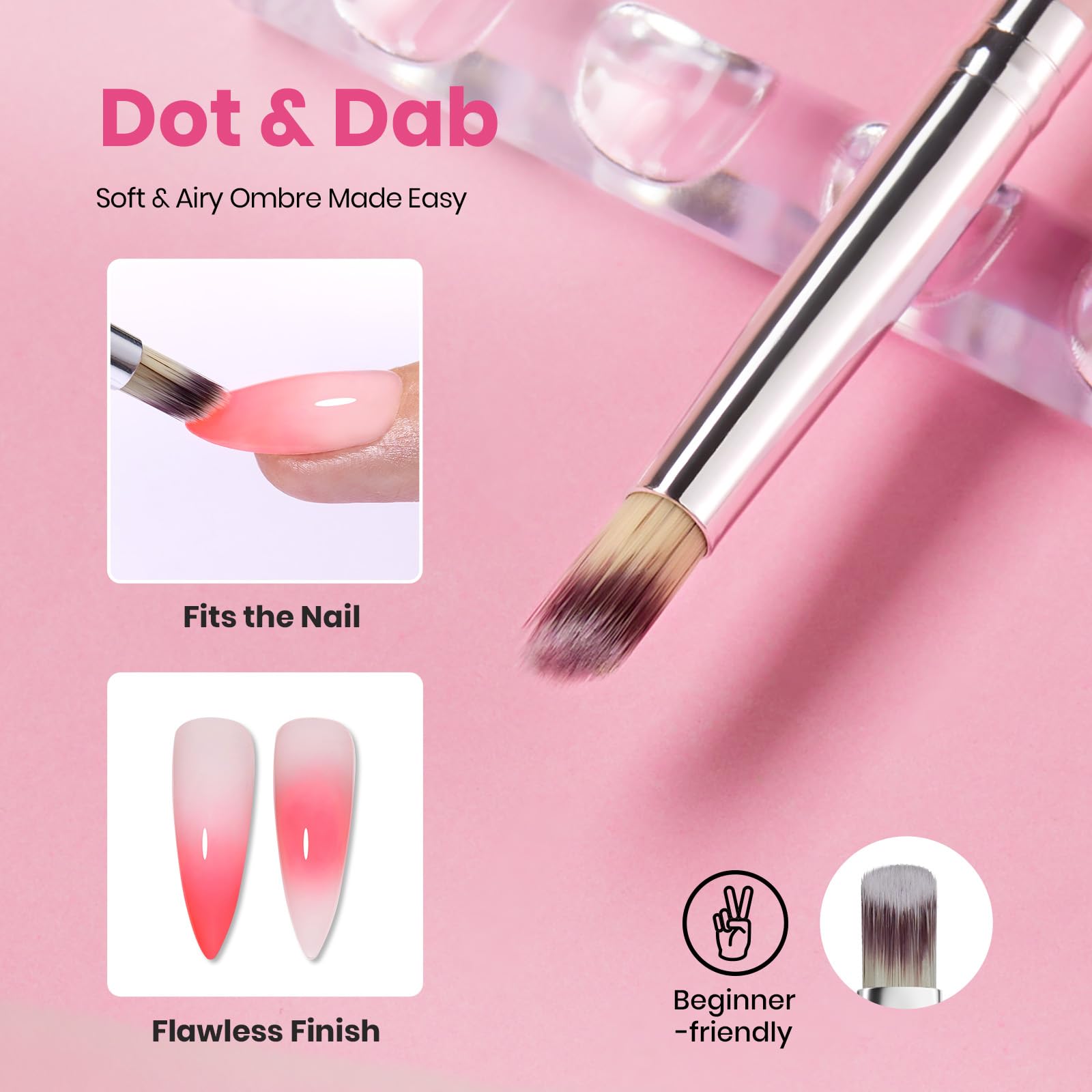 Blooming Gel and Nail Art Brushes Set - Ombre Nail