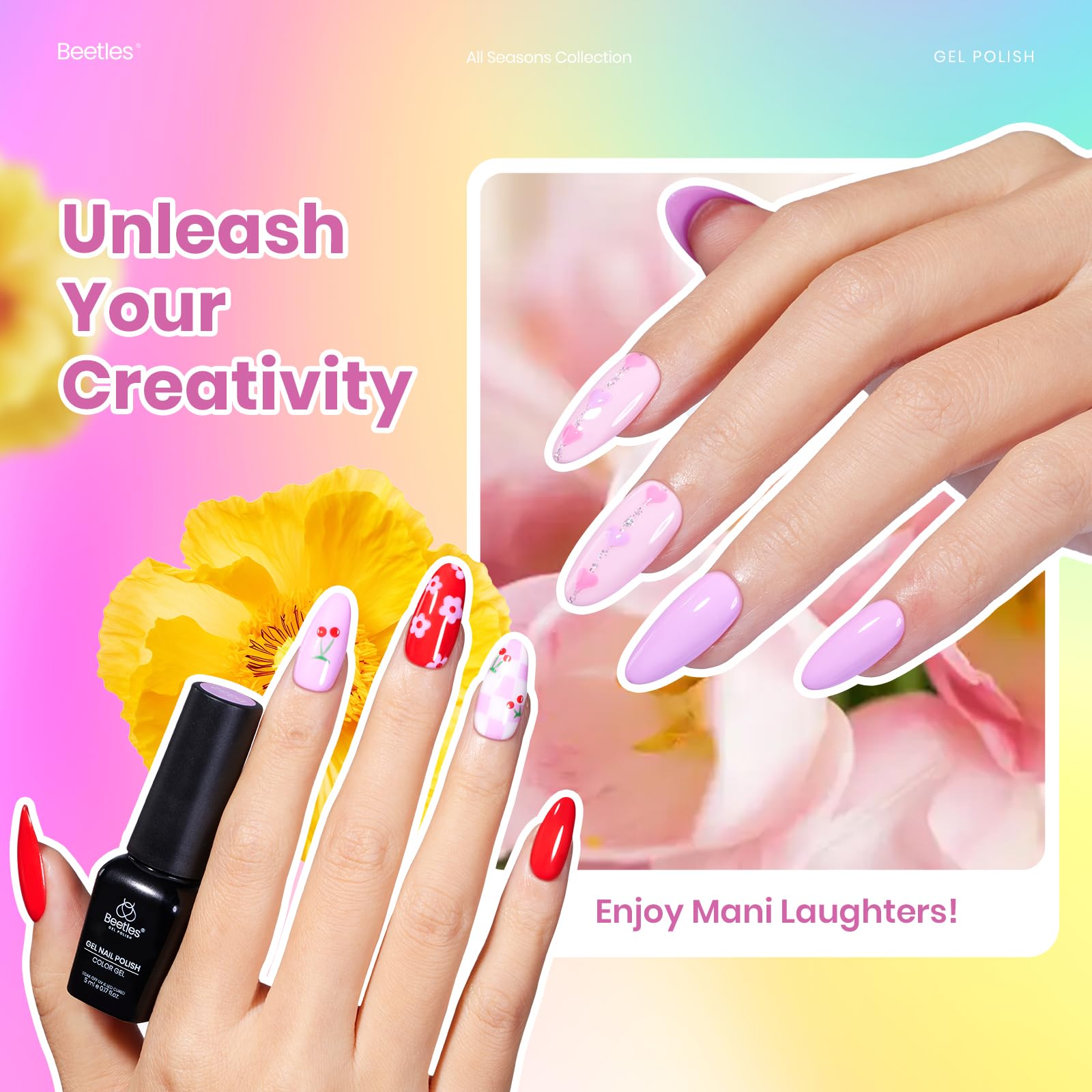 Vivid Whimsy | 36 Nail Pastel Glitter Neon Rainbow Bright Gel Polish Colors