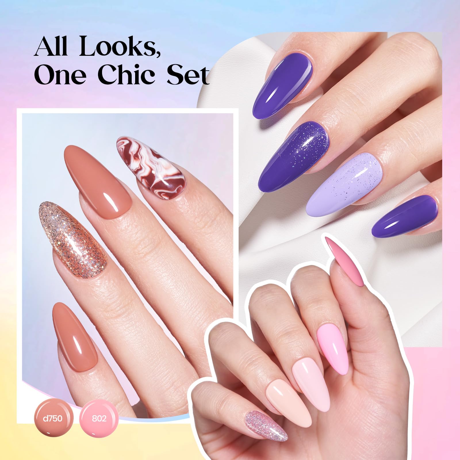 Beetles Gel Nail Starter Kit Shifting Lights 36 Colors Mani Set