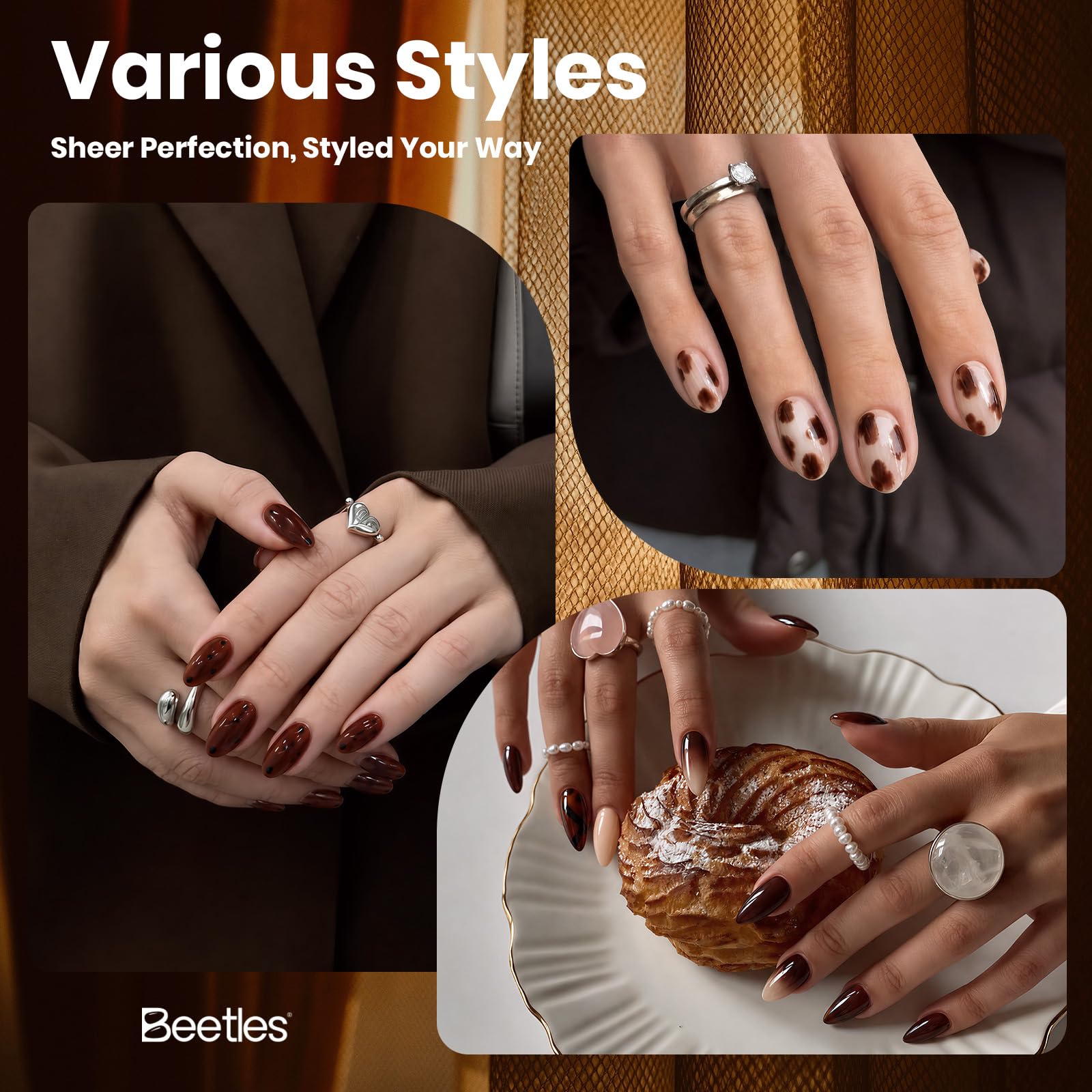 Beetles Morning Mocha Jelly Brown Gel Nail Polish 15ML
