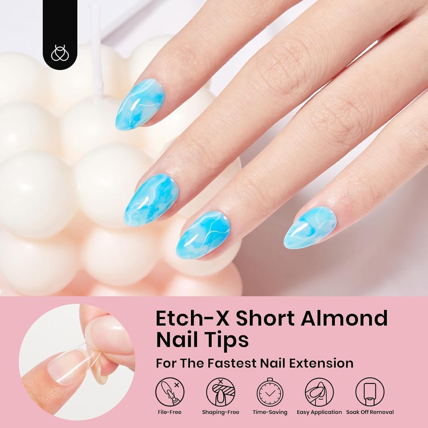 Beetles Gel Nail Tips 12 Sizes 576Pcs Pre-shape Short Almond Tips