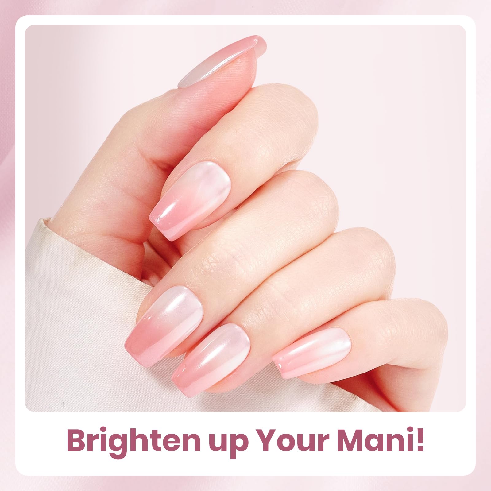 Beetles Nude Pink Gel Polish Set - Cozy Palette 6 Colors Gel Nail Polish Set, Nude Light Baby Pink Colors
