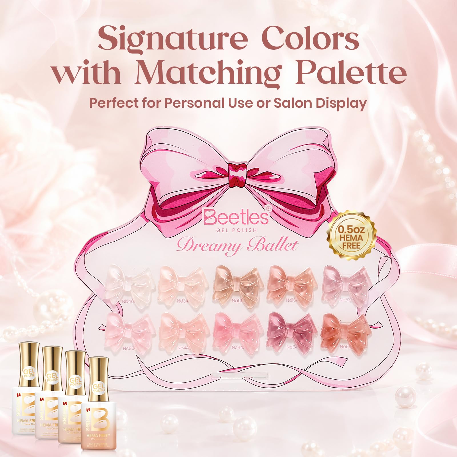 Beetles Dreamy Ballet Nude Summer Nail Gel Polish Set- HEMA FREE 10 Colors 15ML Jelly Pink Nail