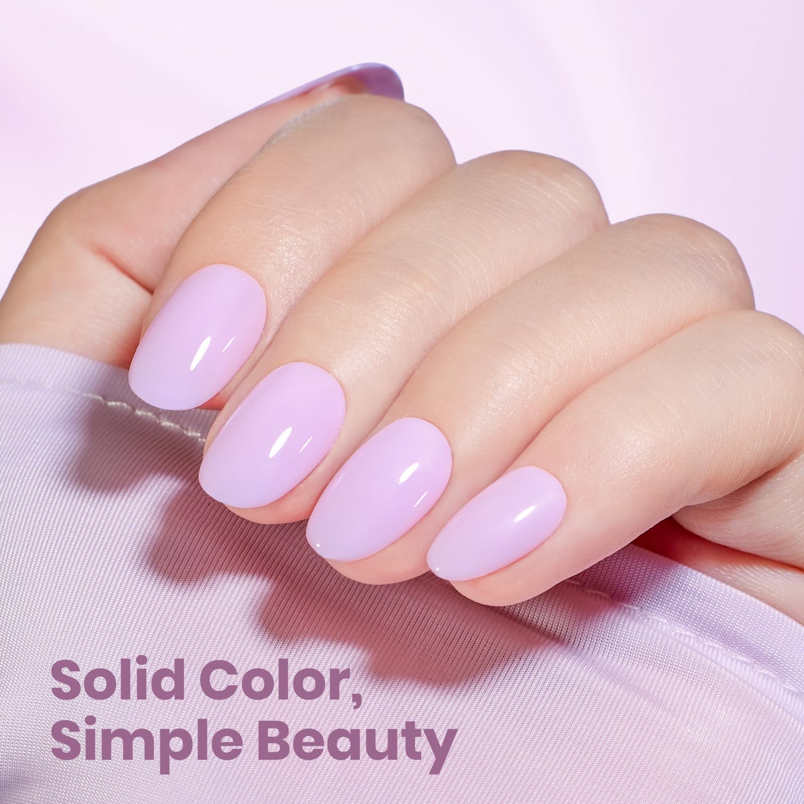 Beetles Purple Gel Nail Polish - Souffle Purple Gel Polish 15ML/0.51Fl Oz, Same Color Same Bottle, Soak Off UV LED Lamp Pastel Nail Art