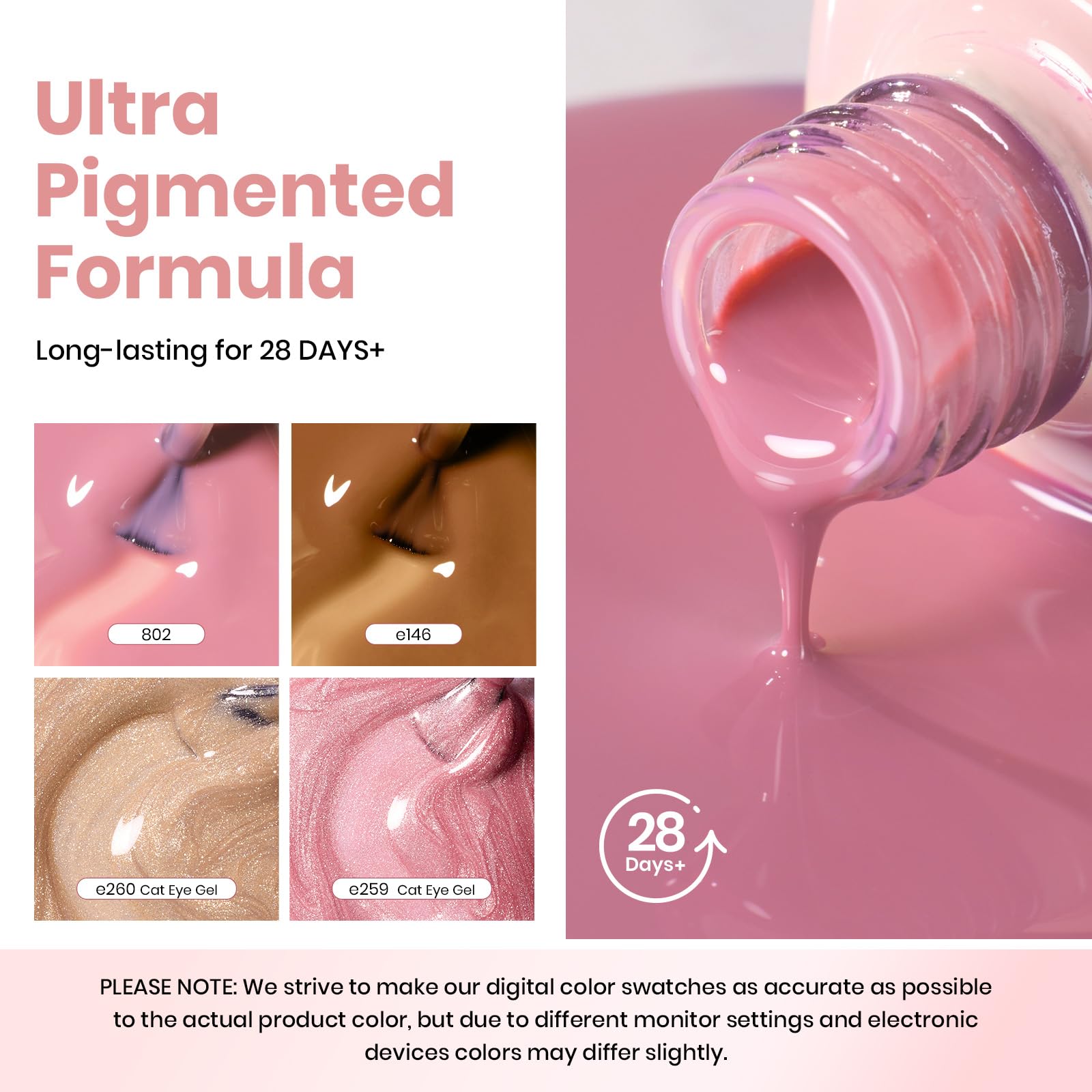 Dust Rose - 4 Colors Pink Champagne Cat Eye Gel Nail Kit
