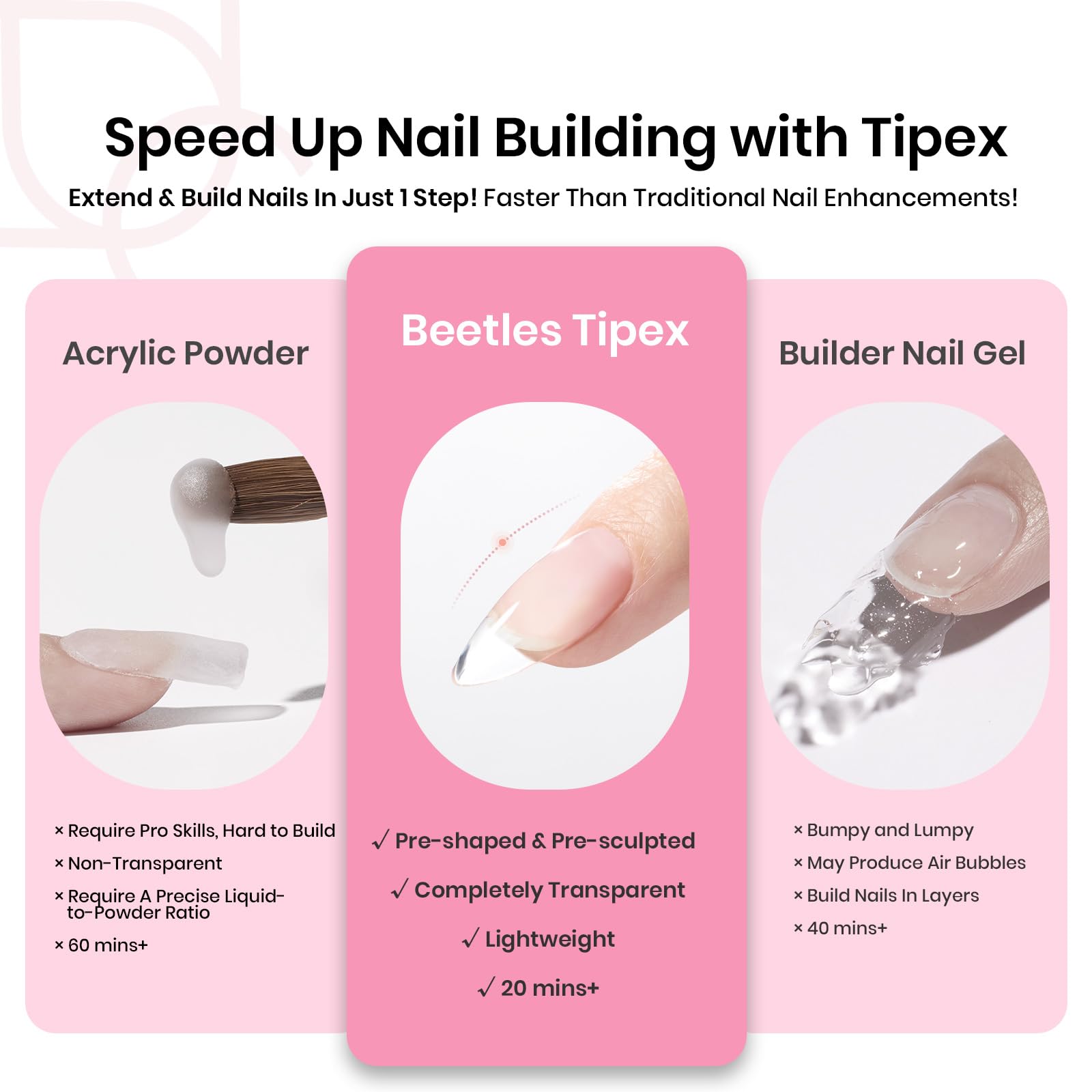 Tipex Medium Almond Half Matte Nail Tips Kit |224pcs