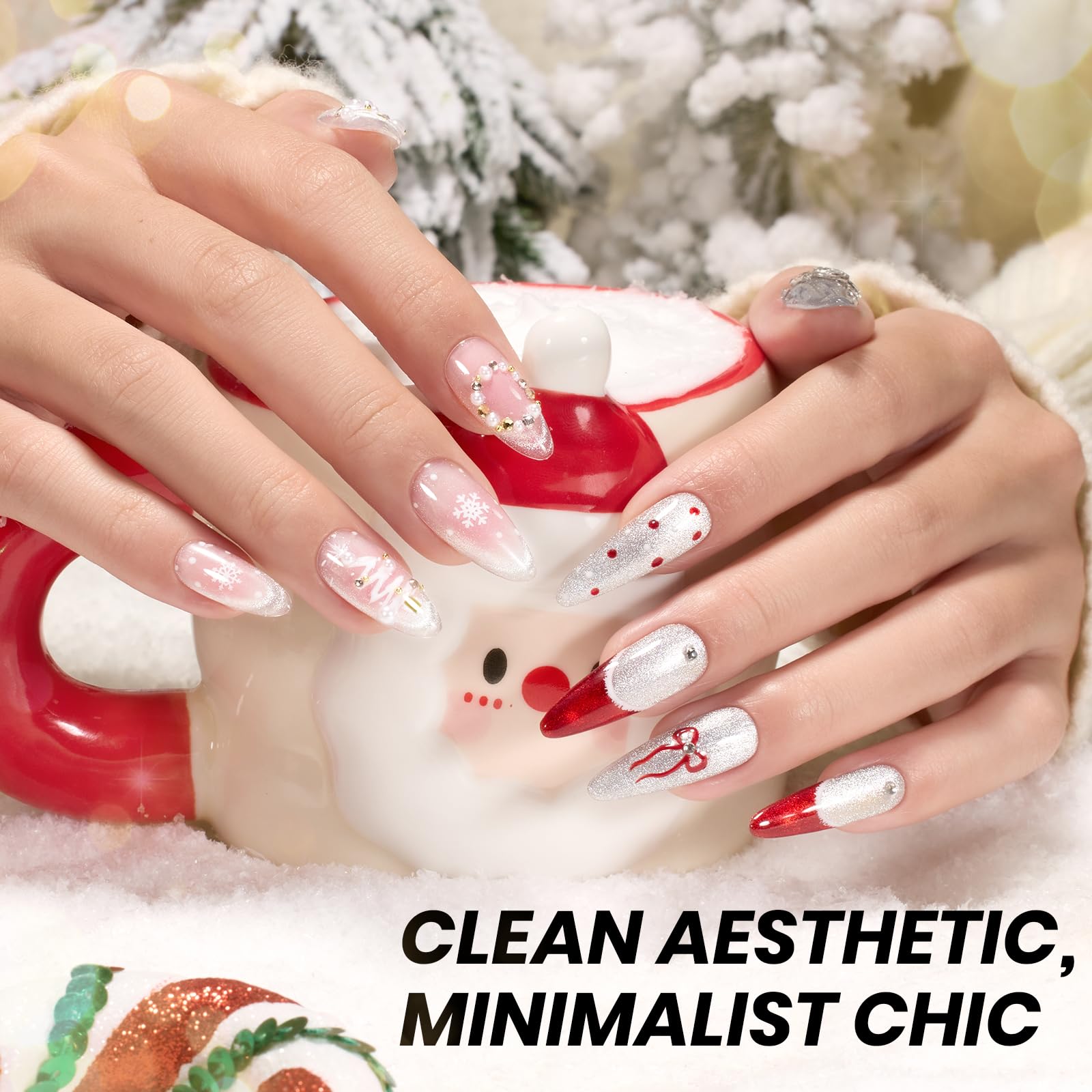 Beetles Gel Polish Galaxy Wish  Winter Nails - 15ML Christmas Silver Glitter Cat Eye Nail