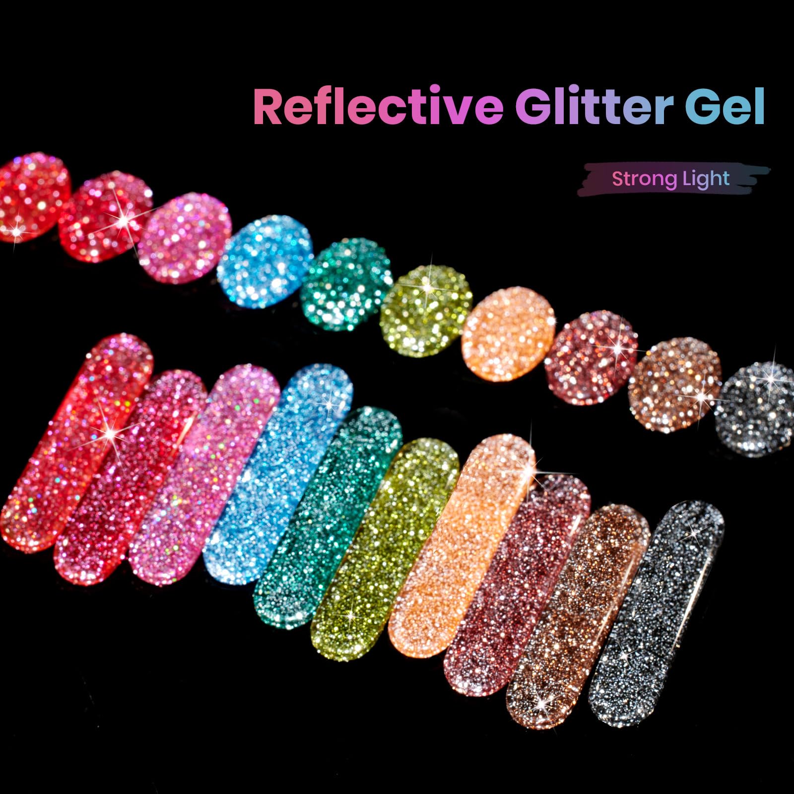 Beetles Glitter Gel Nail Polish Set Party Auras 20 Colors Sparkle and Diamond Shimmer Nail Art