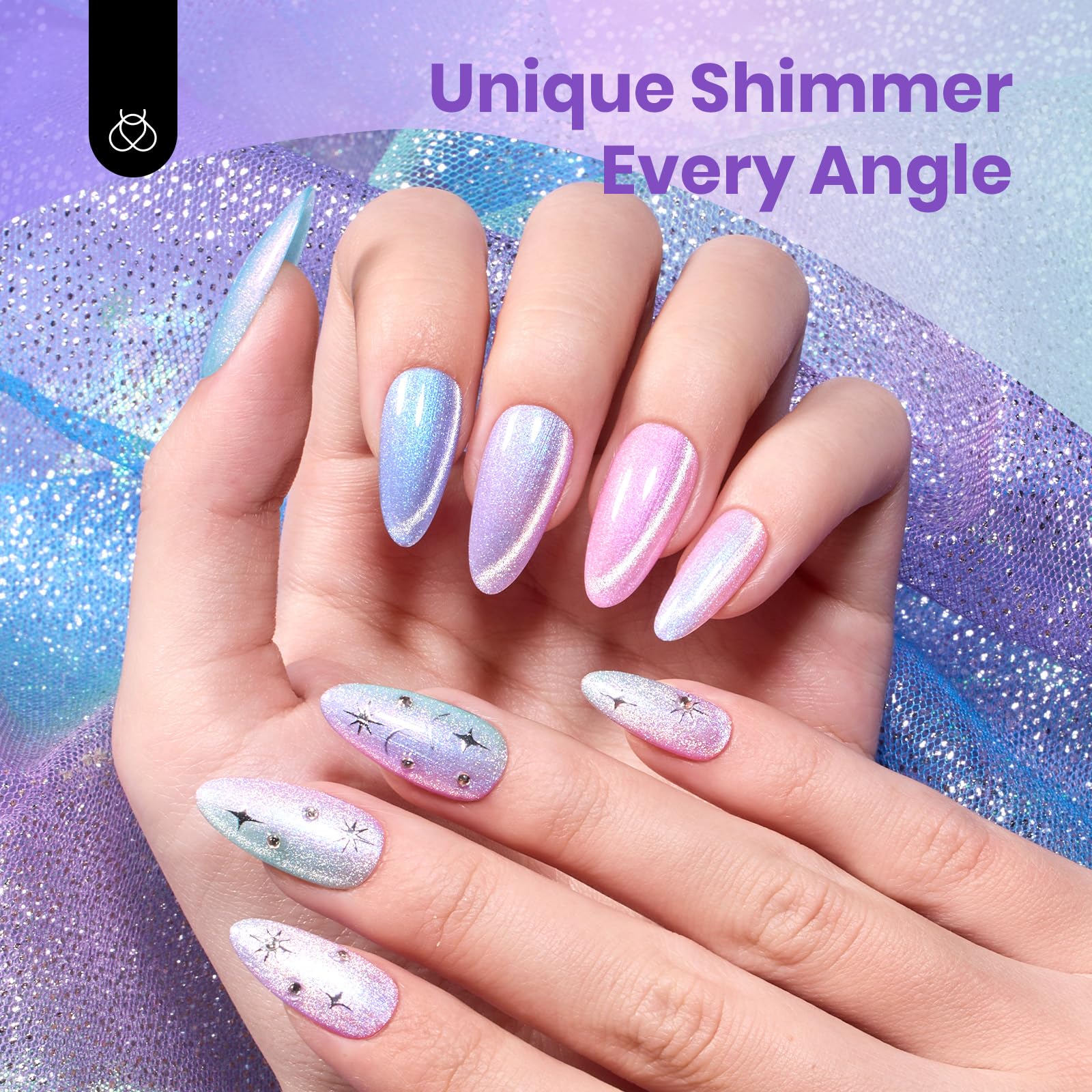 Prismatic Mirage - Chameleon Cat Eye Nails 6 Colors Gel Polish Set