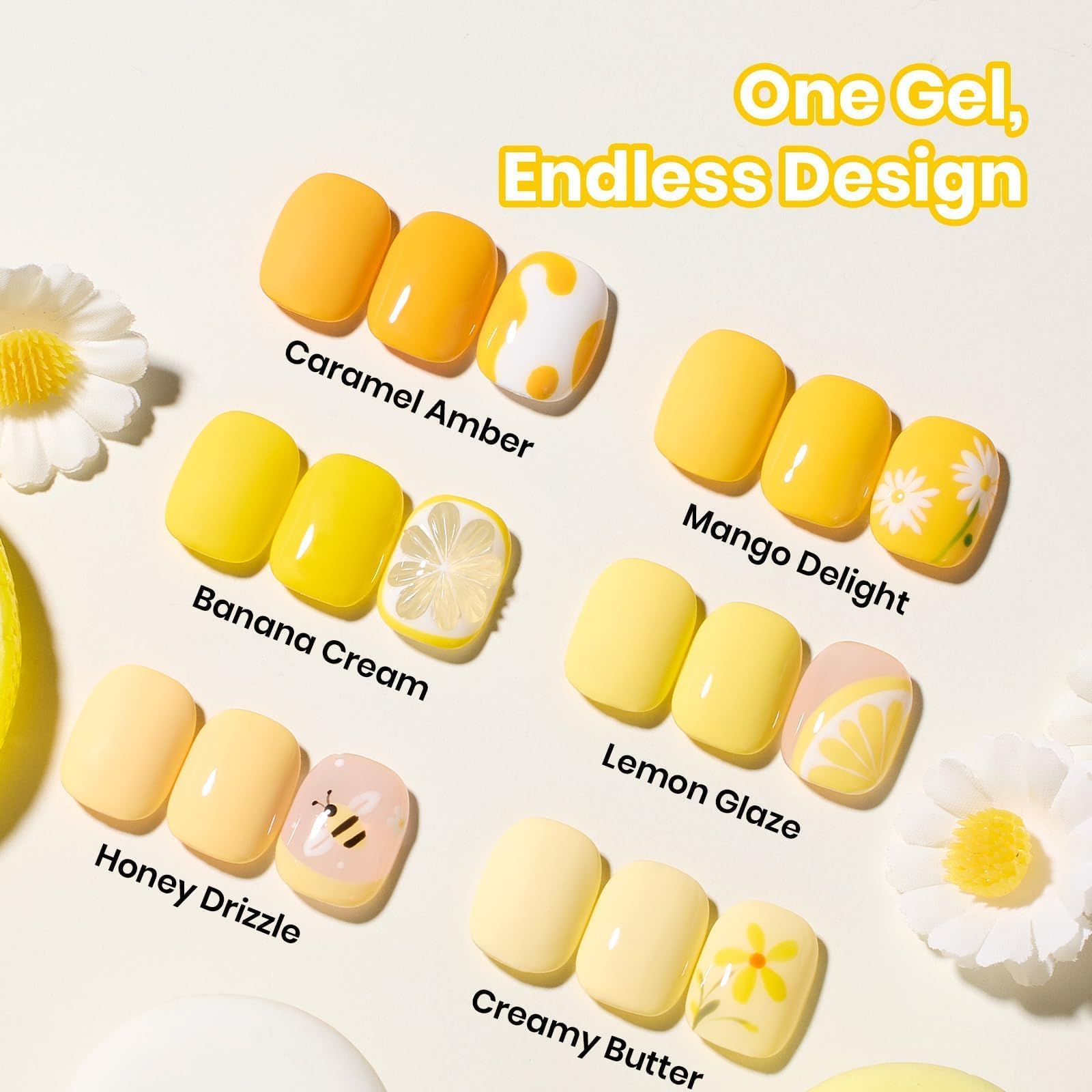 Sunny Pantry Yellow 6 Colors Beetles Hema Free Summer Nails Gel Polish Set 15ML
