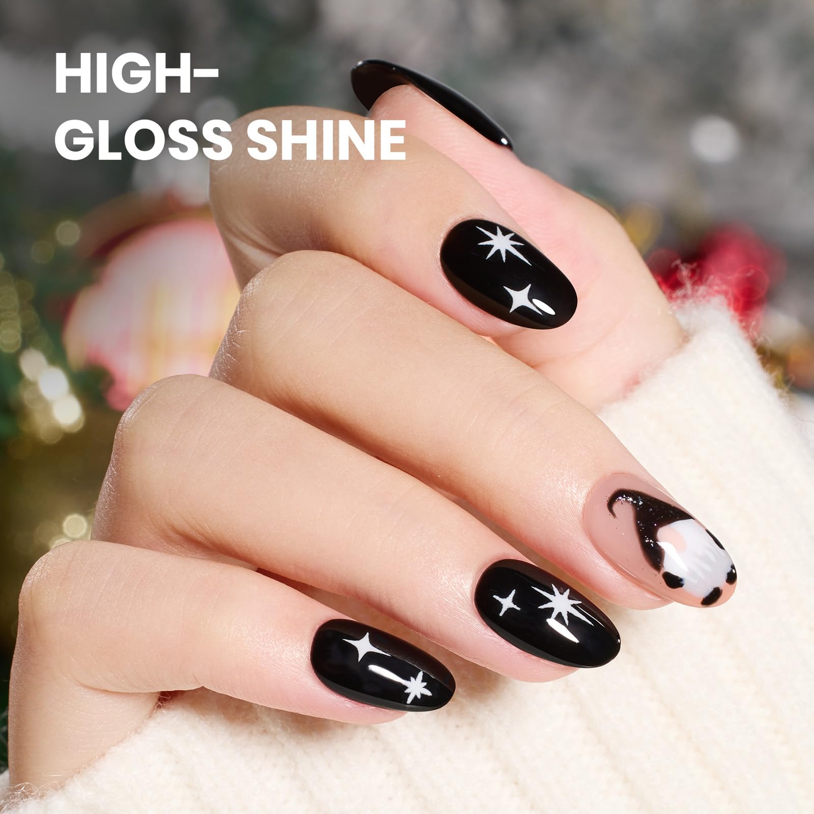 Beetles Christmas Gel Polish - 2pcs 15ml Black and White Colors Gel Nails