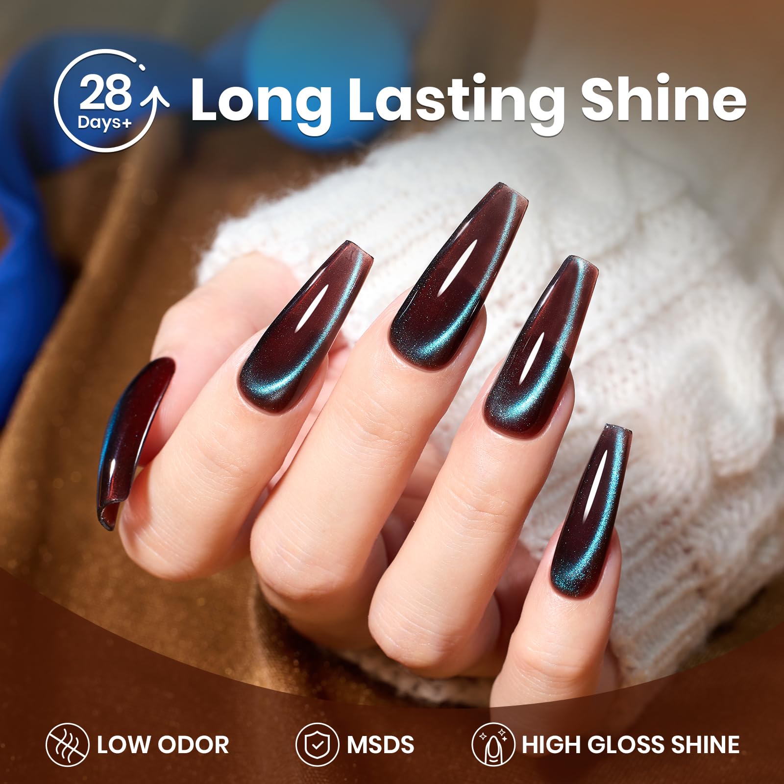 Beetles Modern Pre-Students Aurora Mocha Sparkling Platinum Brown 15ML Cat Eye Gel Nail Polish