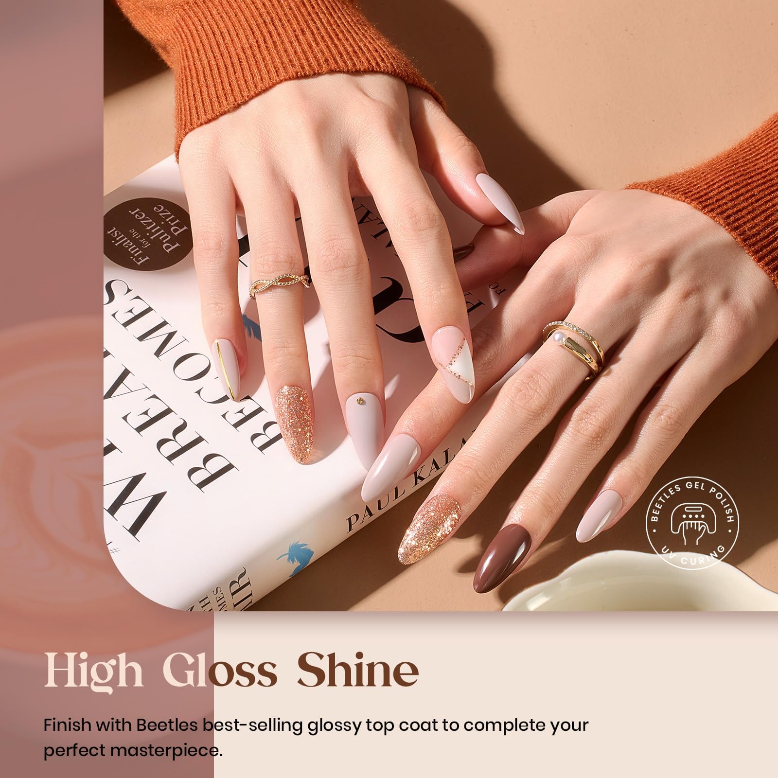 Smooth Hazelnut - 6 Colors Neutral Grey Burgundy Glitter Brown Fall Gel Nail Polish
