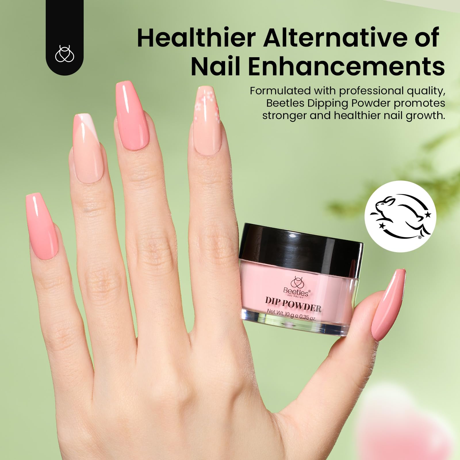 Green Glitter |  6 color D powder Dip Nail Kit set