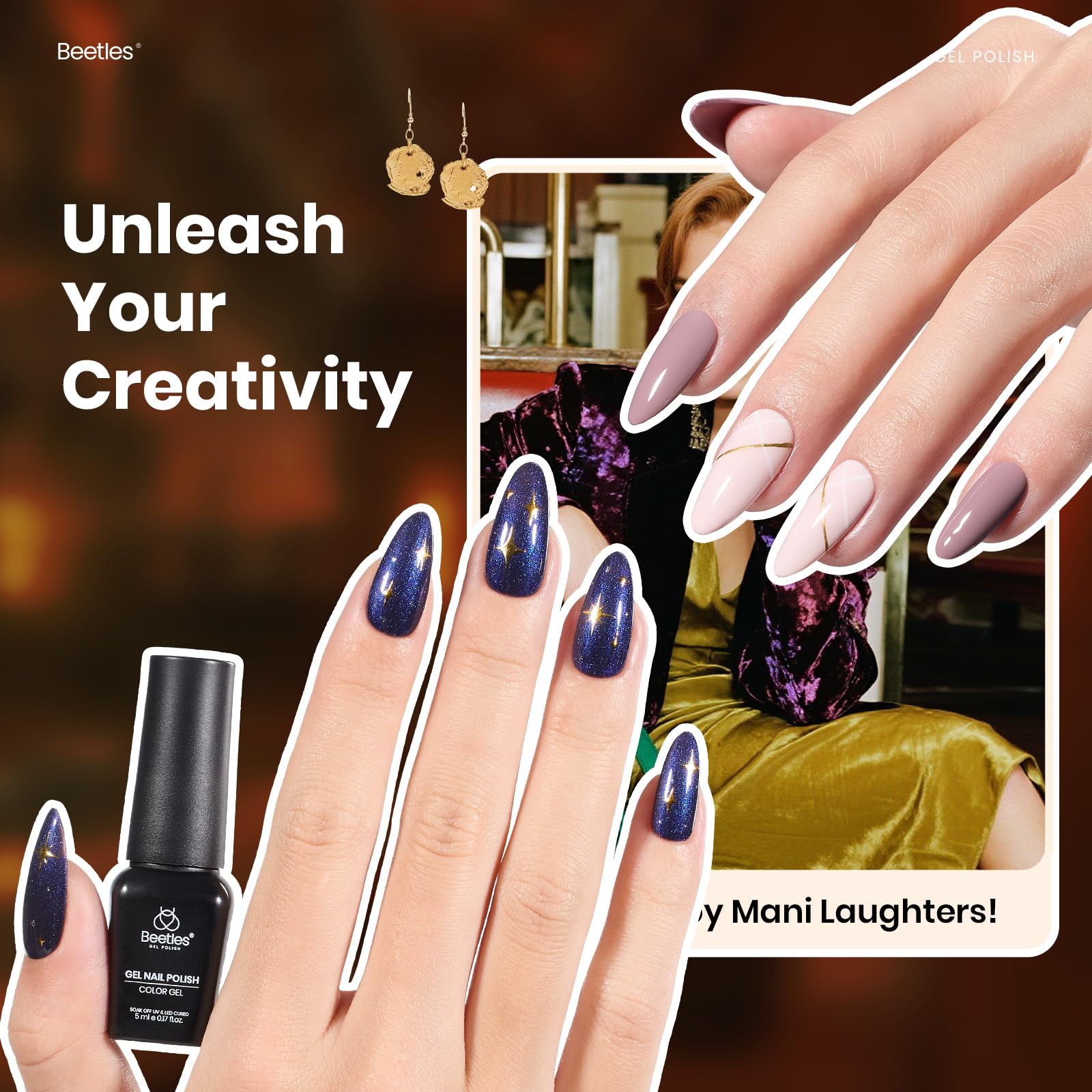Beetles Gel Polish Gilded Veil collection Winter Nails - 33Pcs 25 Colors Black White Burgundy Blue Nude Grey Green Glitters Set