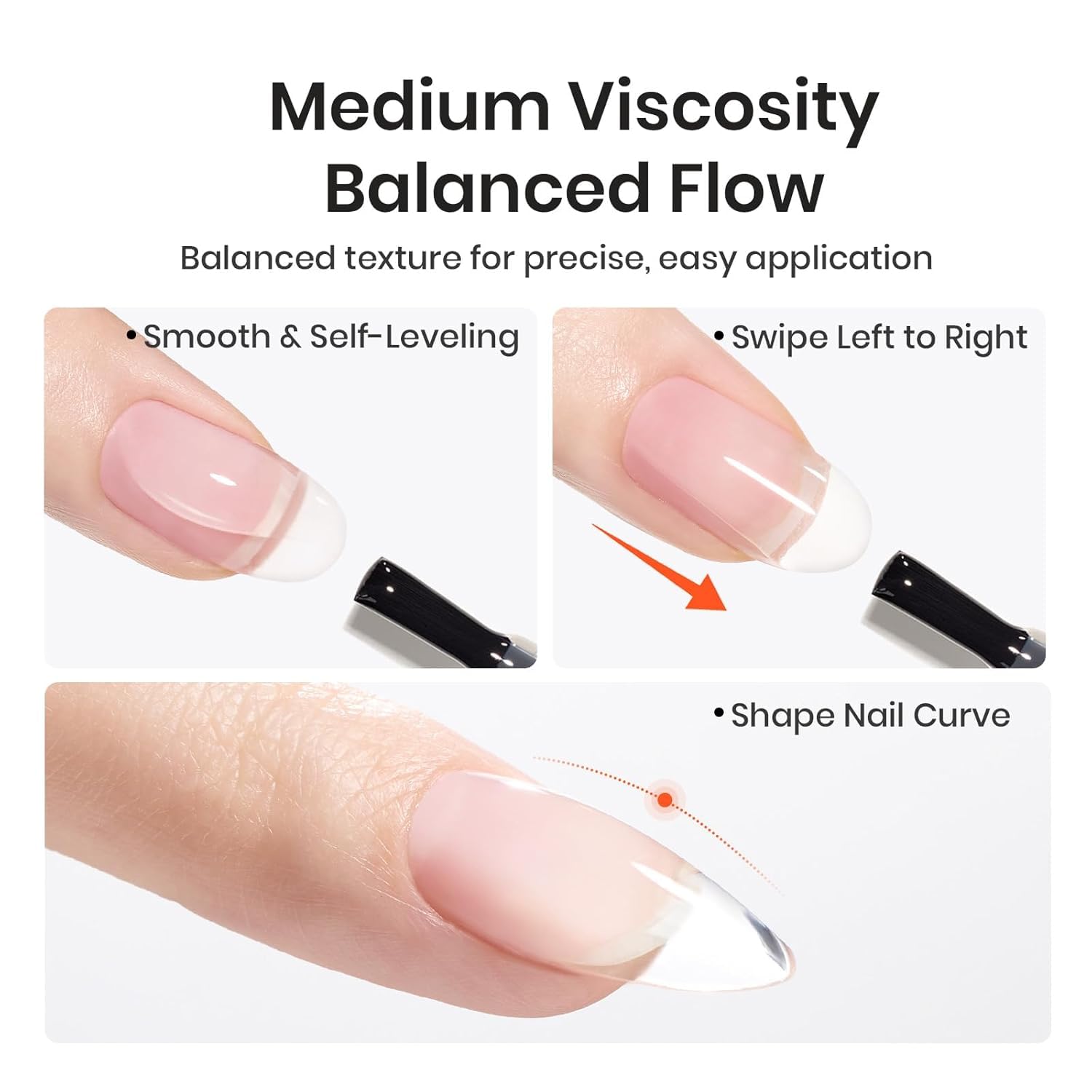 Beetles Builder Gel for Nails - 0.51 oz 8 in 1 Clear Builder Strengthener Gel Enhancement Nail Building Nail